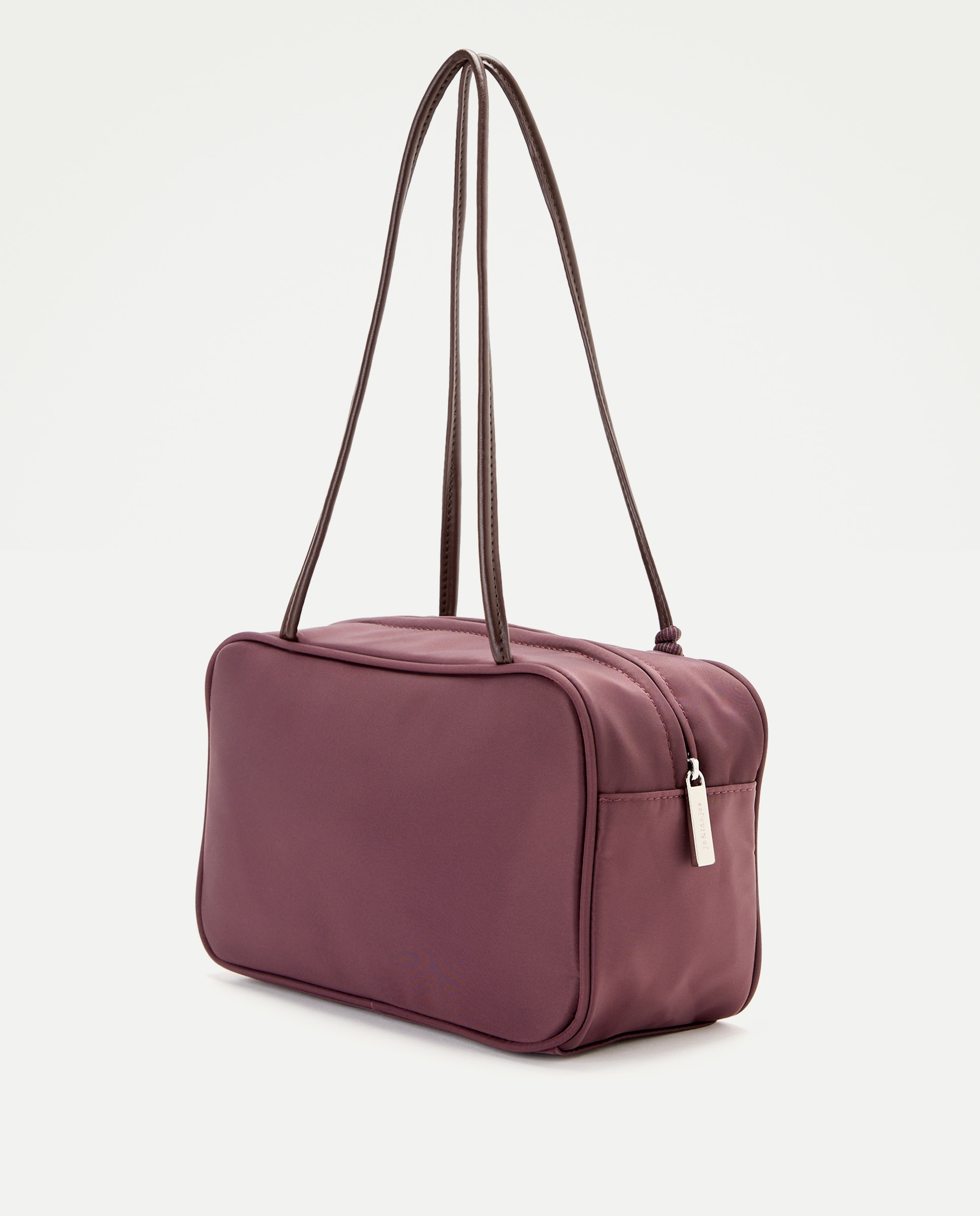 Bolso hobo de nylon con charm - Jo & Mr. Joe - Burdeos Burdeos-2