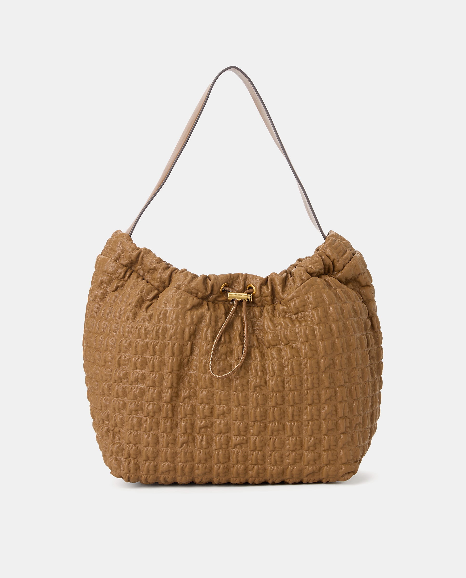 Mala de Ombro com Franzidos Castanho-1