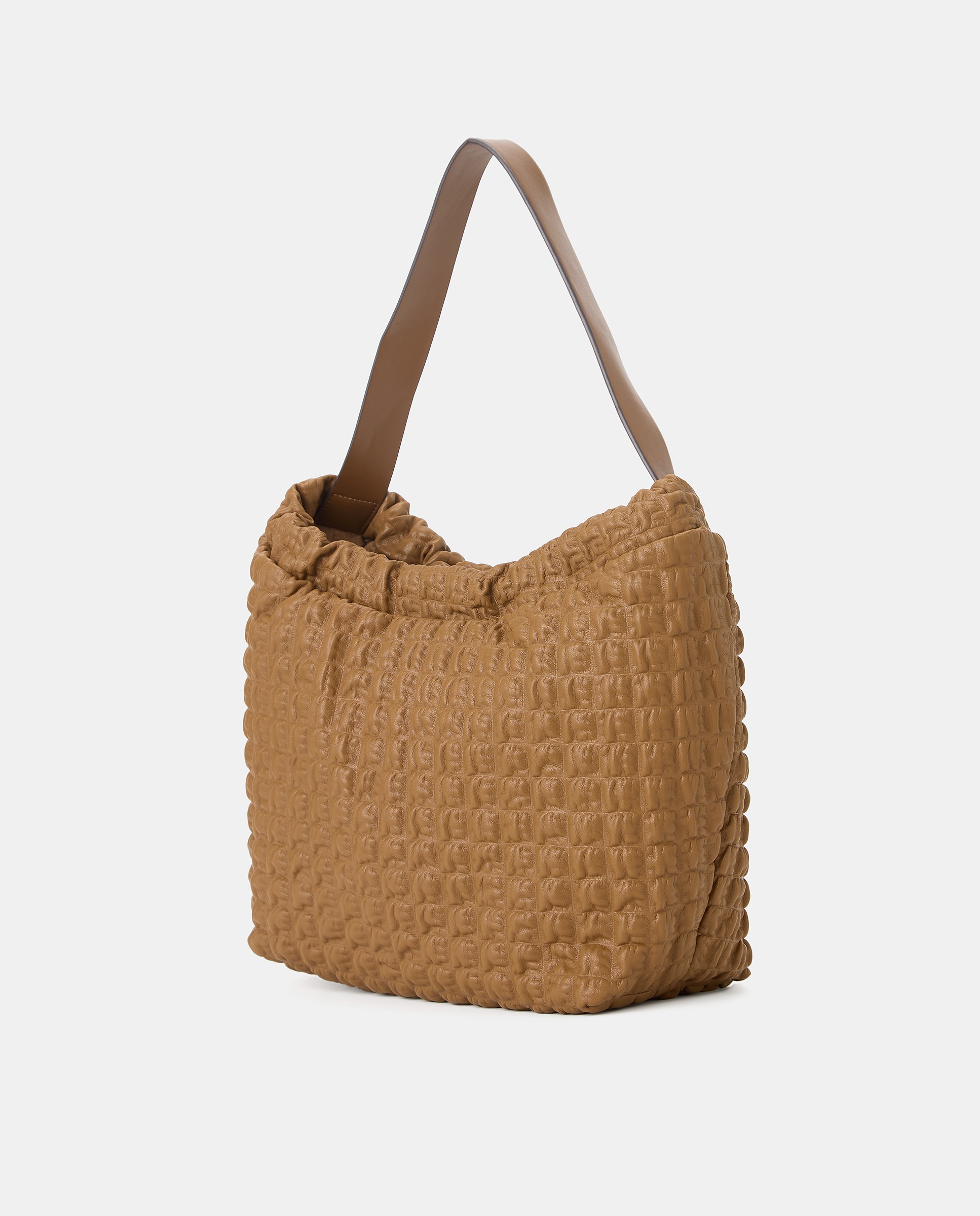 Mala de Ombro com Franzidos Castanho-3