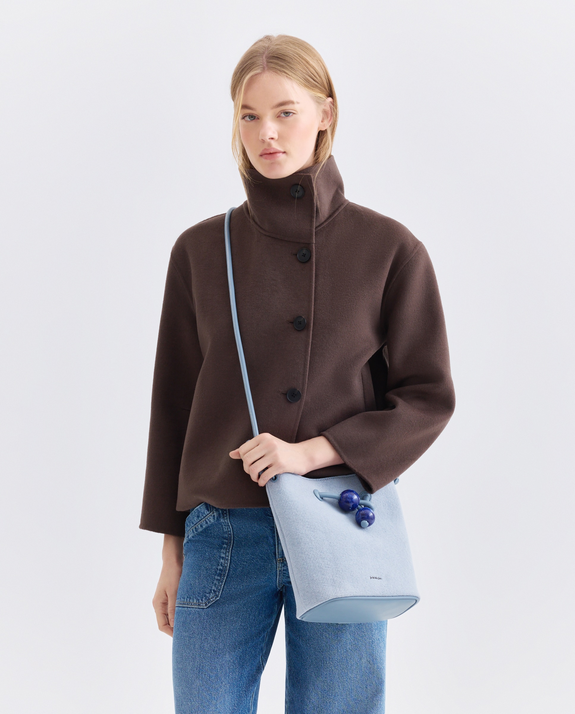 Mala de Ombro com Detalhe de Bolas 400 Azul-6