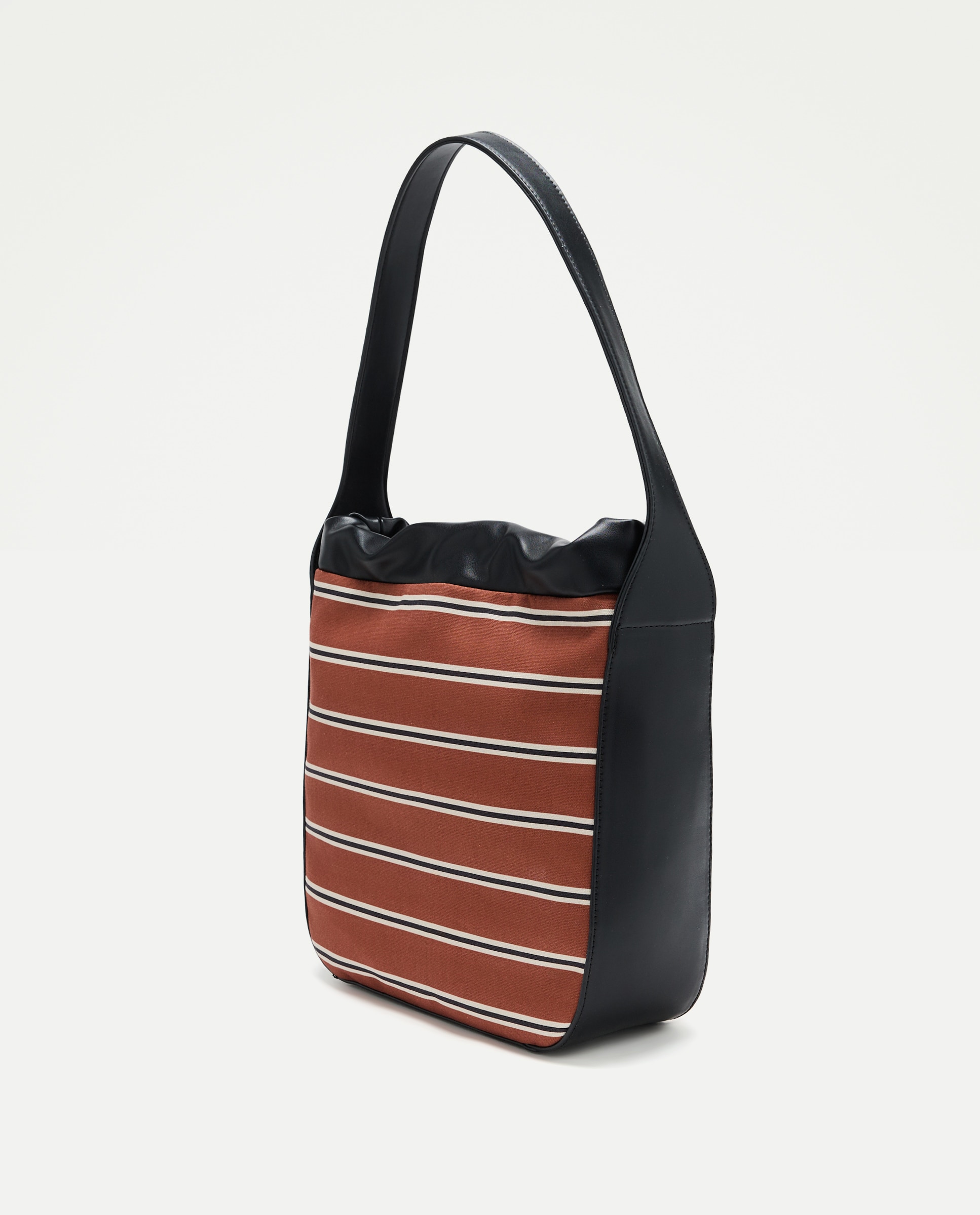 Mala a Tiracolo com Estampado às Riscas 770 Terracota-2
