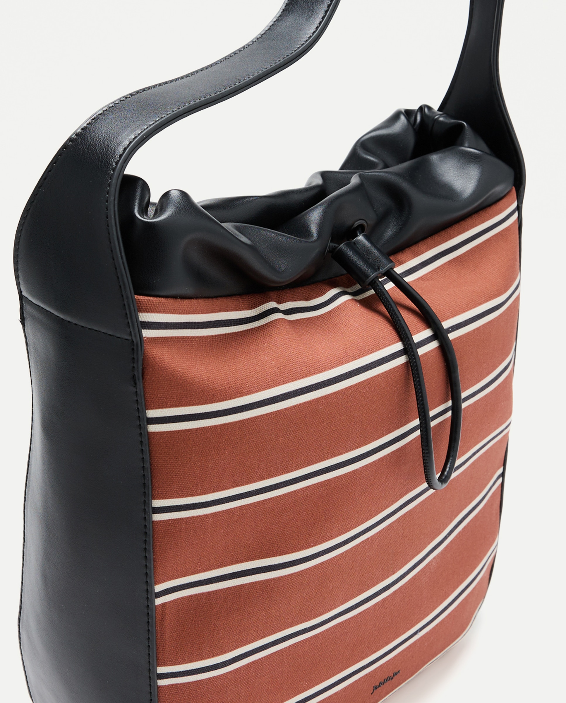 Mala a Tiracolo com Estampado às Riscas 770 Terracota-3