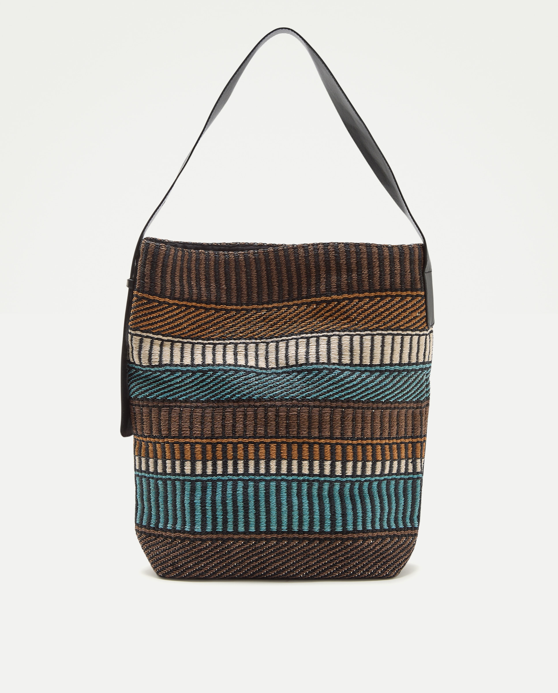 Bolso hobo con colores combinados - Jo & Mr. Joe - Marrón Marrón-1