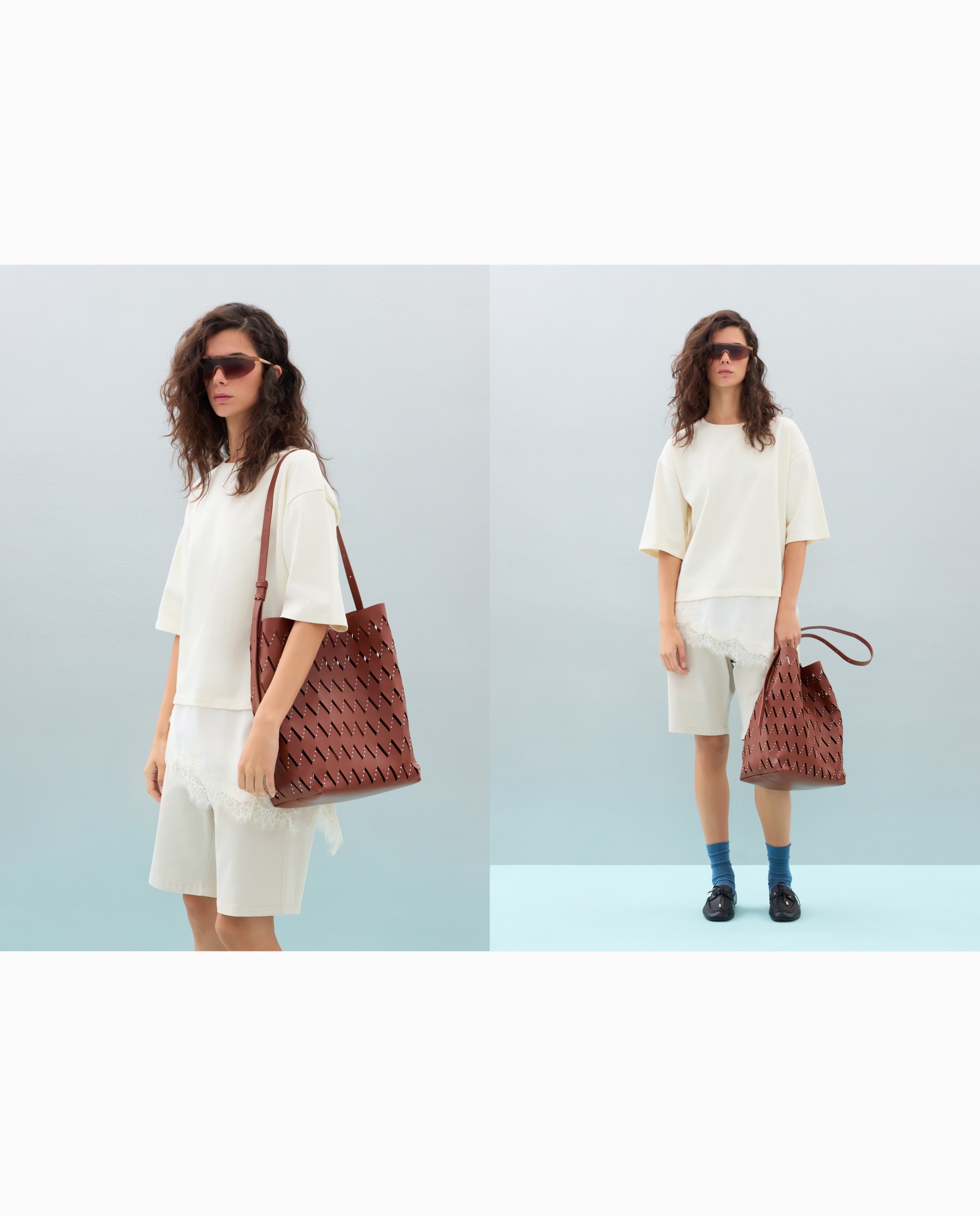 Bolso hobo con troquelado y tachas - Jo & Mr. Joe - 730 Camel 730 Camel-6