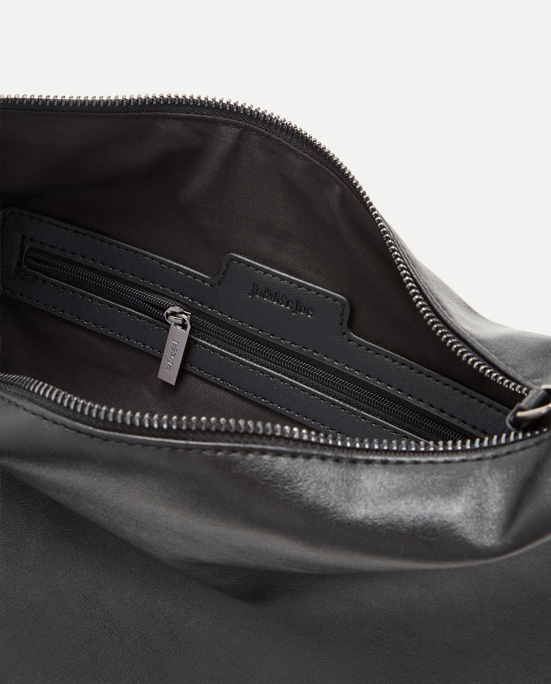 Imagen 3 de Bolso hobo liso - Jo & Mr. Joe - Negro Negro