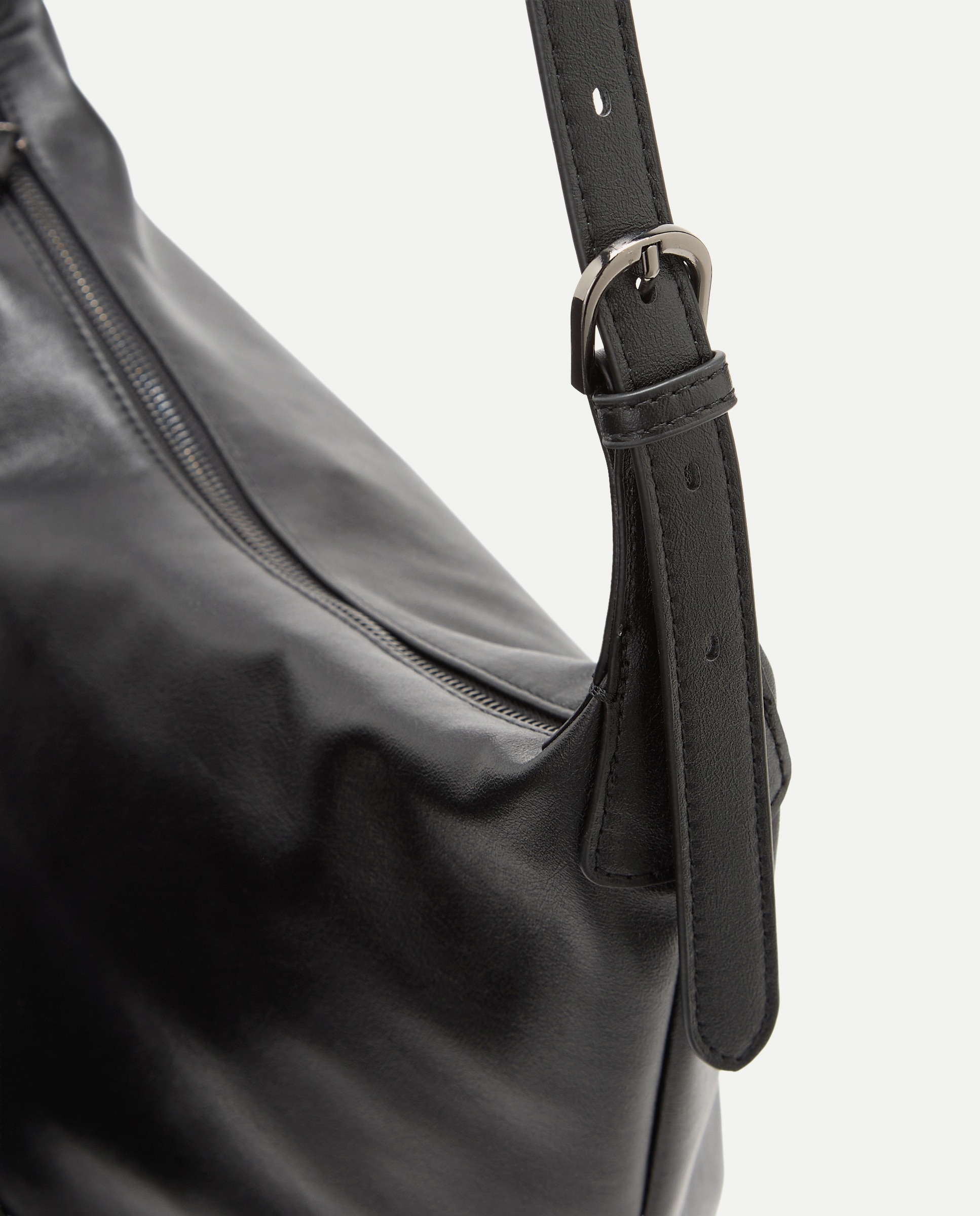 Imagen 4 de Bolso hobo liso - Jo & Mr. Joe - Negro Negro