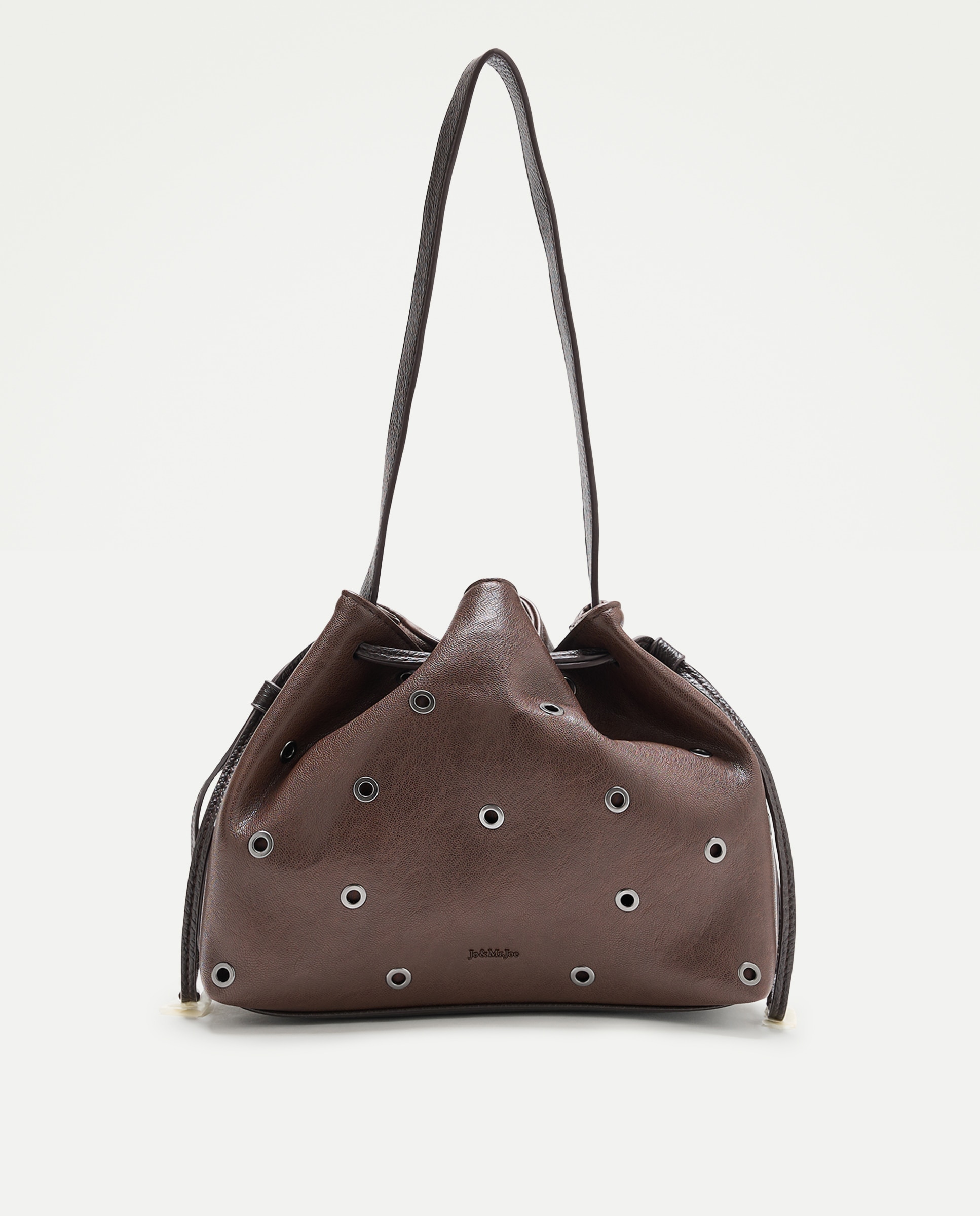 Bolso con detalle de hoyados - Jo & Mr. Joe - Chocolate Chocolate-1