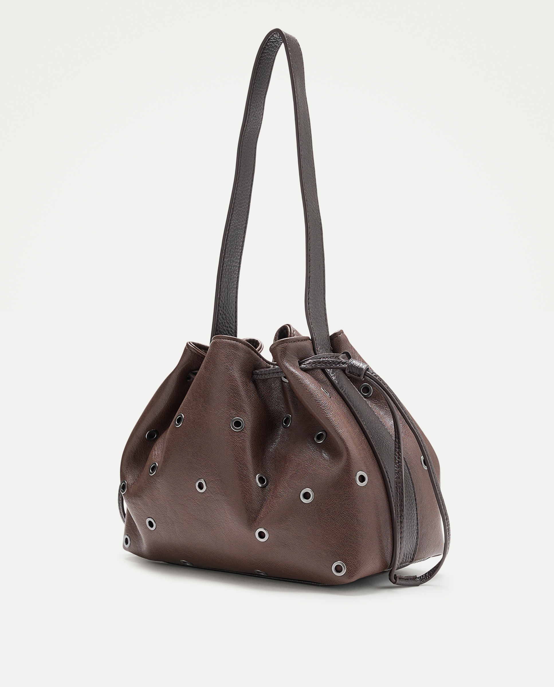 Bolso con detalle de hoyados - Jo & Mr. Joe - Chocolate Chocolate-2