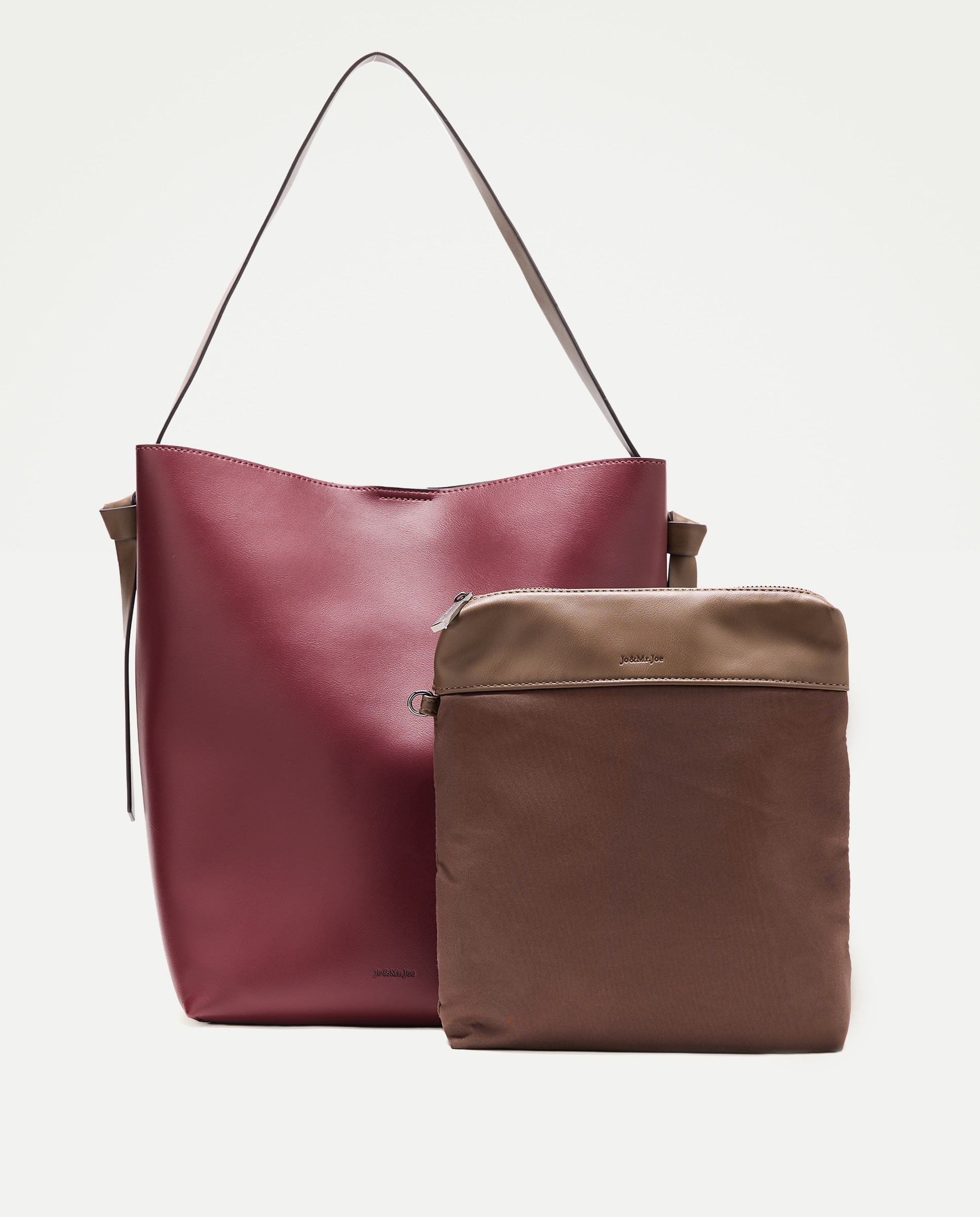 Bolso hobo tricolor - Jo & Mr. Joe - Burdeos Burdeos-3