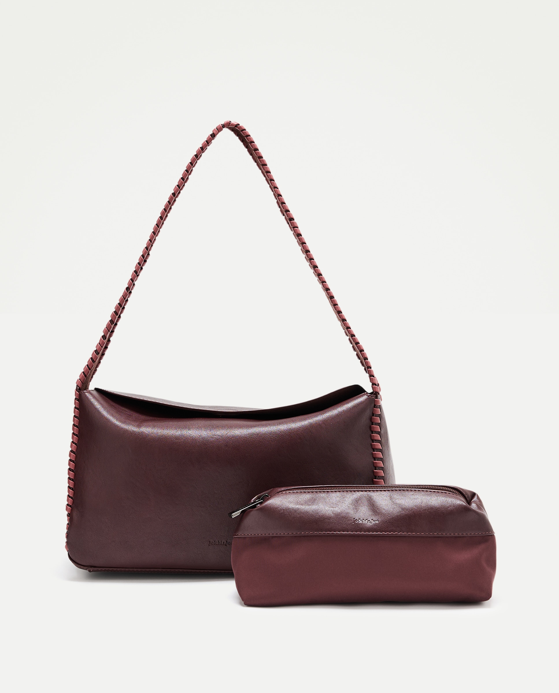Imagen 3 de Bolso hobo con pespuntes - Jo & Mr. Joe - Burdeos Burdeos