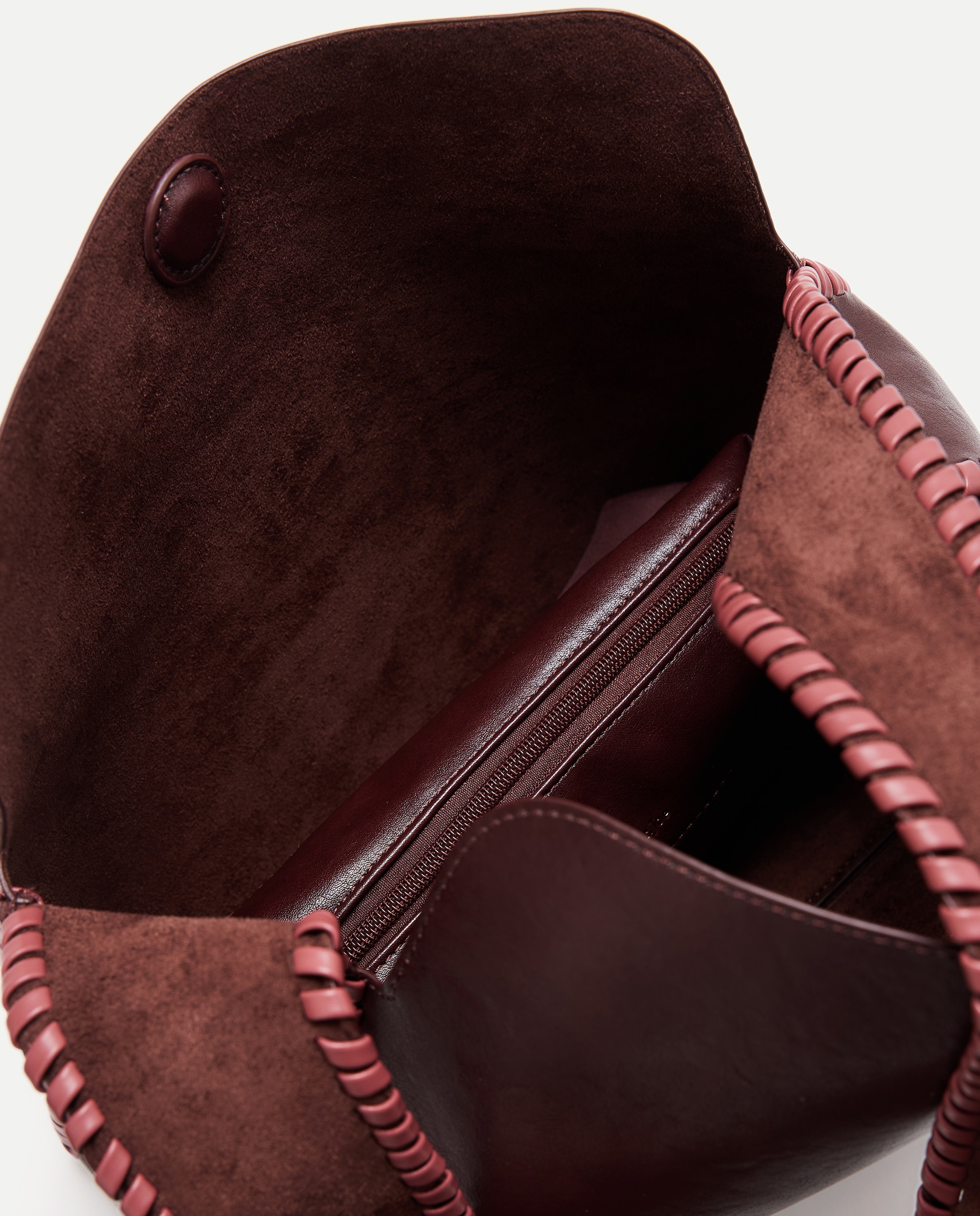 Imagen 4 de Bolso hobo con pespuntes - Jo & Mr. Joe - Burdeos Burdeos