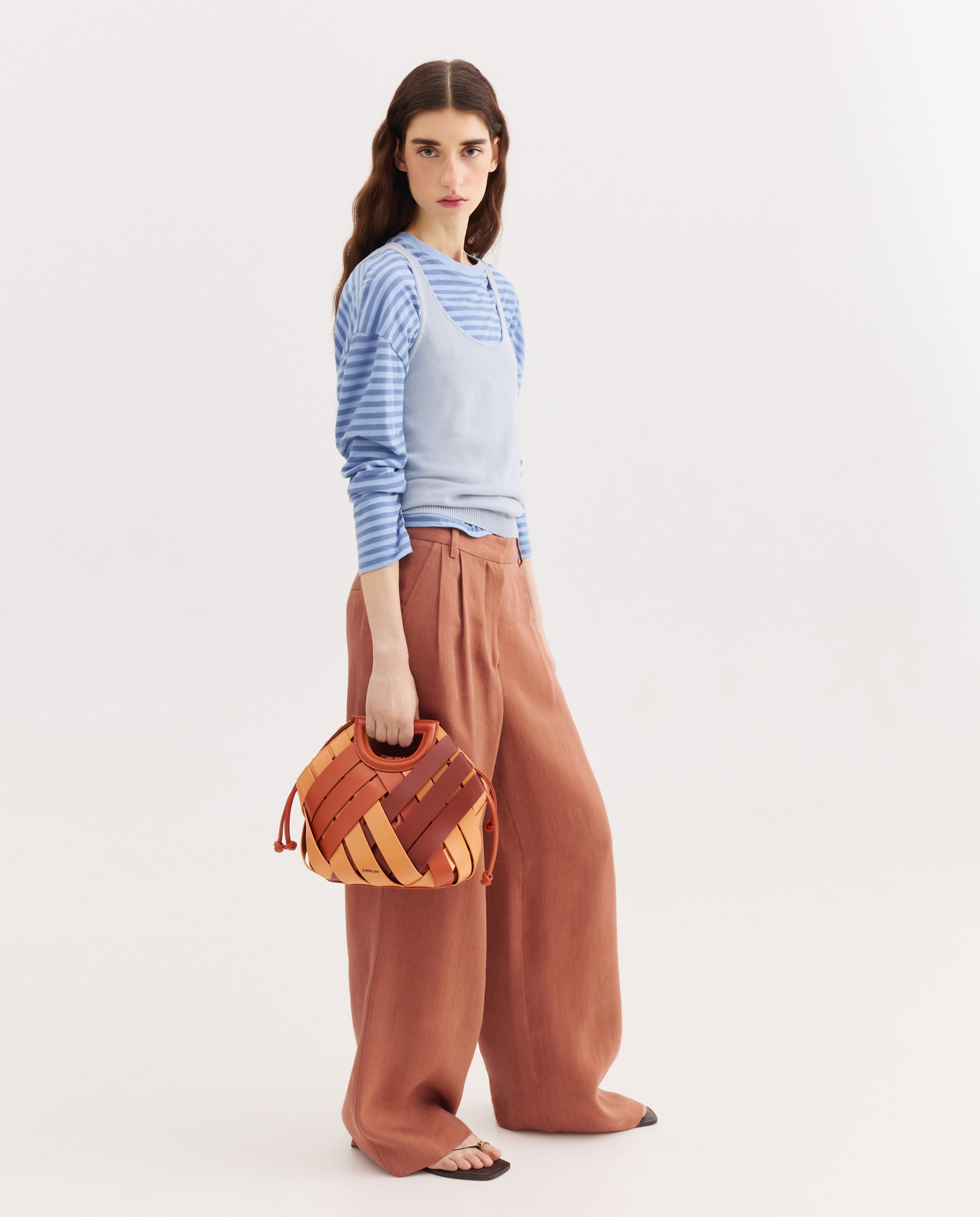 Mala de Mão Entrançado 660 Laranja-5