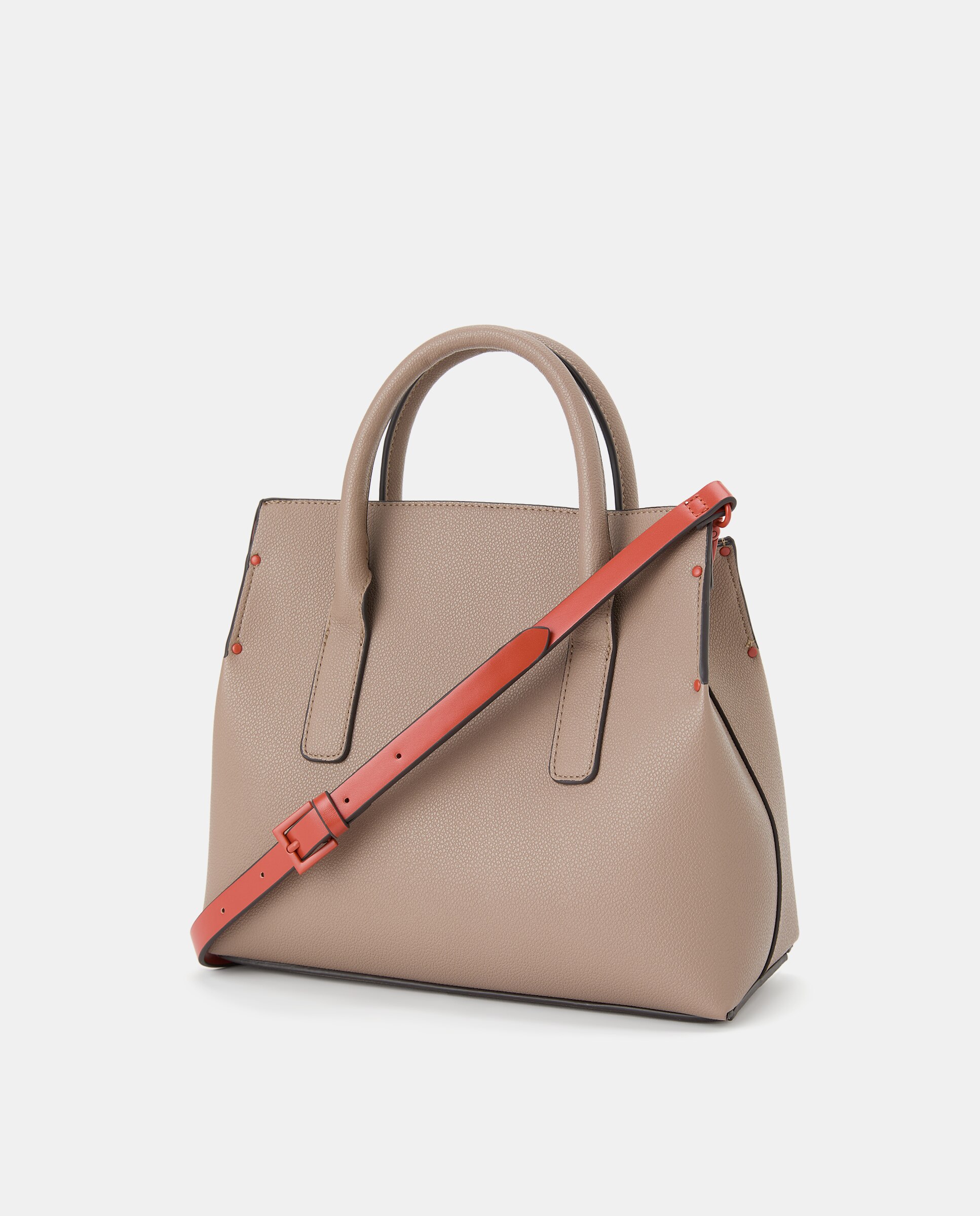 Mala de Mão com Detalhes Coloridos 820 Cinzento Médio-2