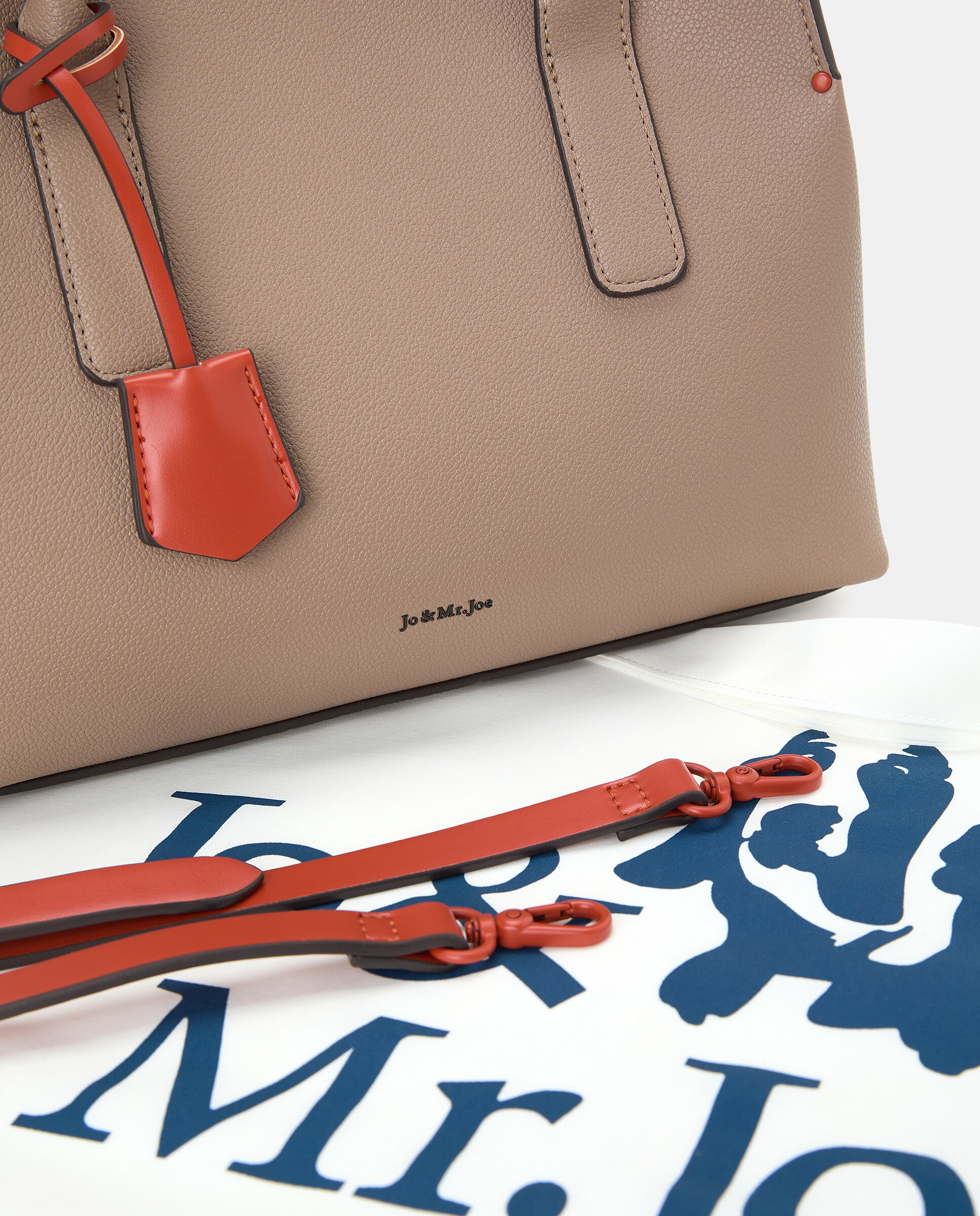 Mala de Mão com Detalhes Coloridos 820 Cinzento Médio-3