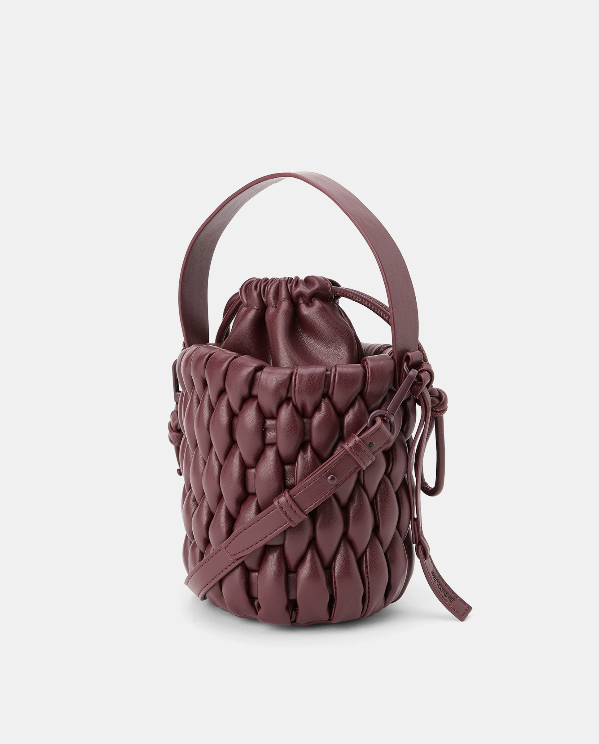 Mala Bucket Entrançada Bordeaux-2