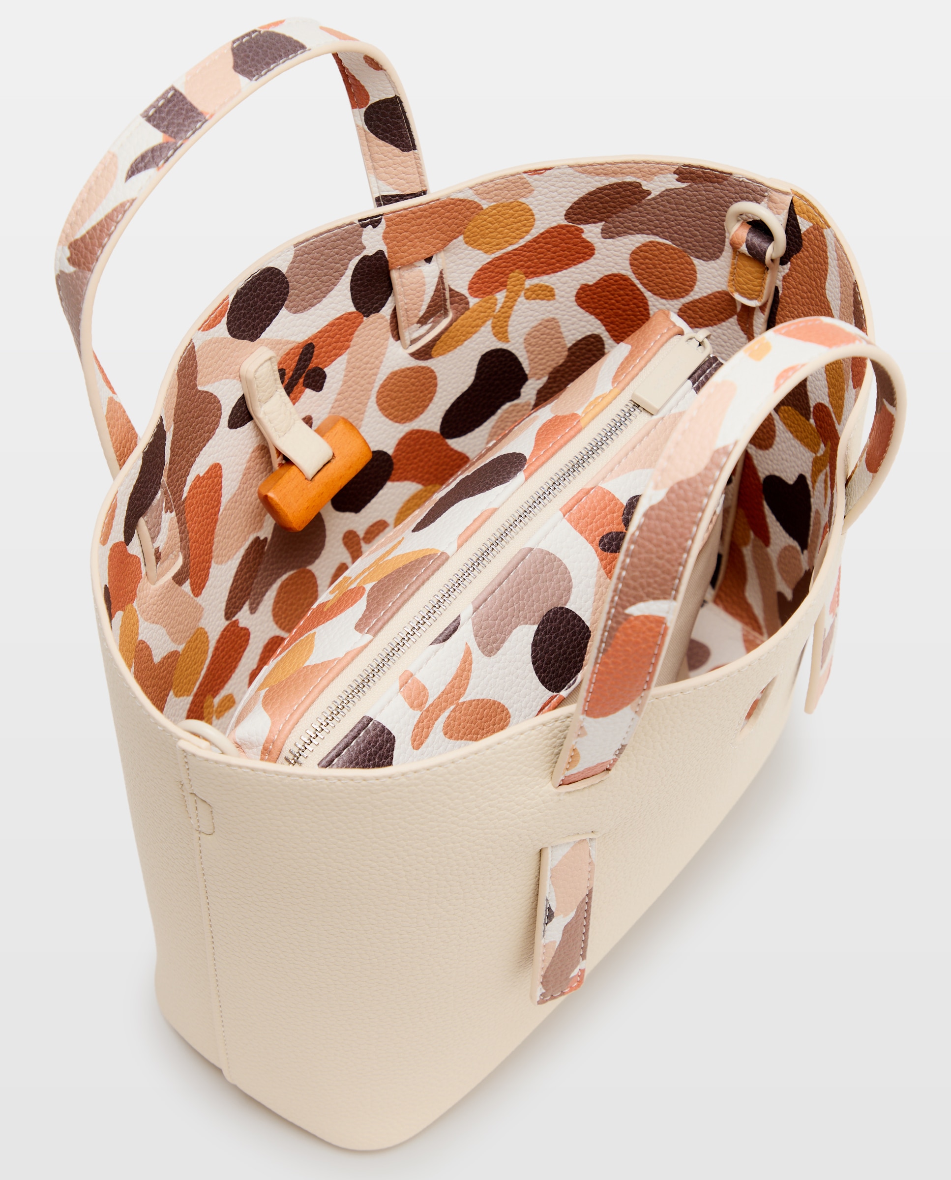 Bolso de mano con asa estampada - Jo & Mr. Joe - 120 Crudo 120 Crudo-6