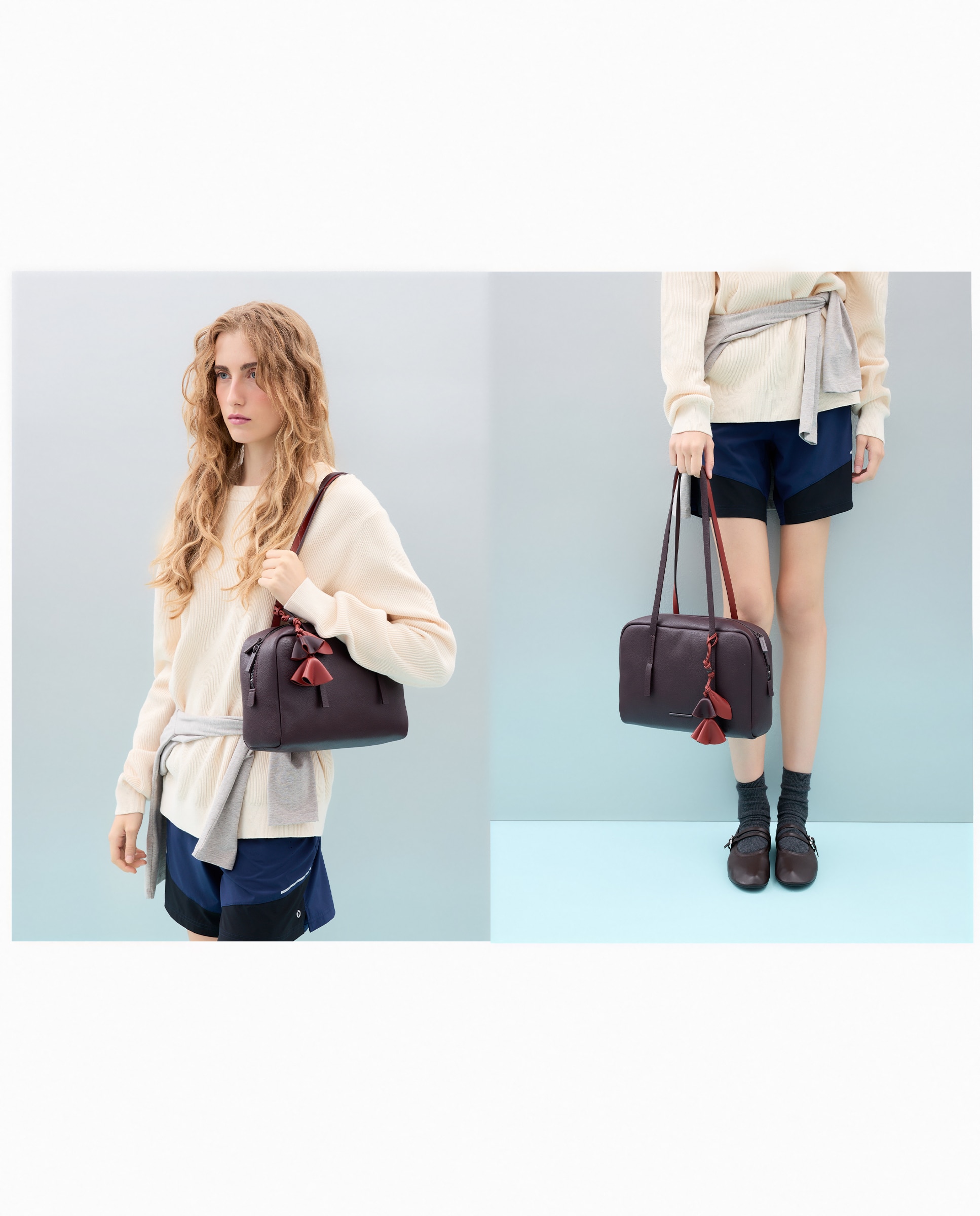 Mala Tipo Bowling com Conta Floral Bordeaux-5