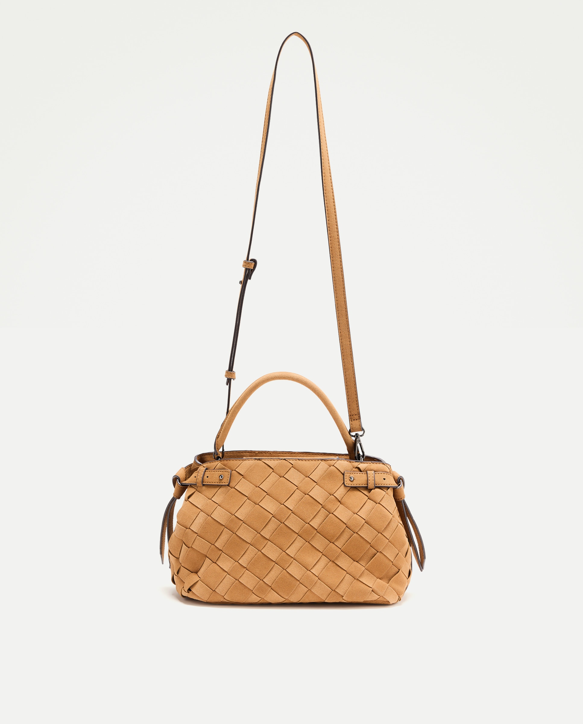 Imagen 0 de Bolso tophandle trenzado serraje 730 Camel