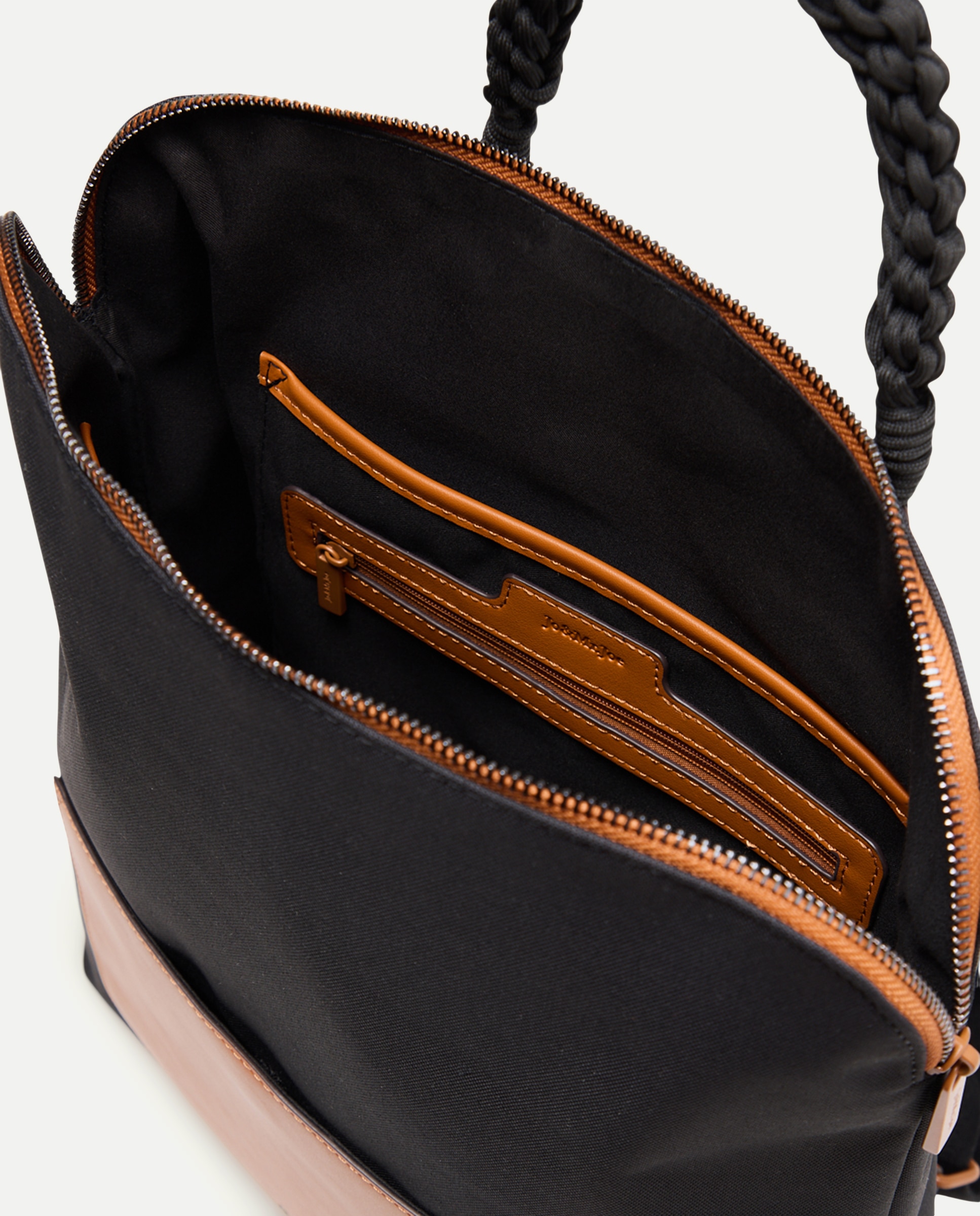 Imagen 5 de Mochila nylon con asa trenzada - Jo & Mr. Joe - 120 Crudo Negro