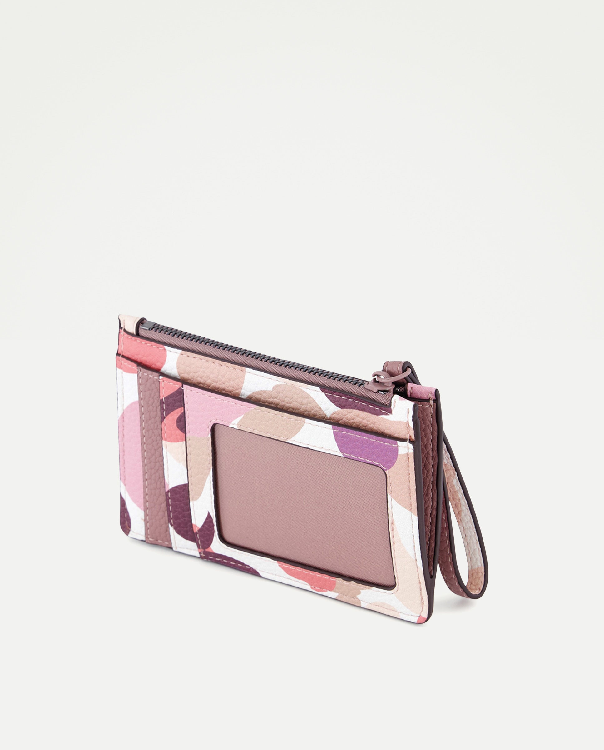 Porta-Cartões com Estampado Rosa-2