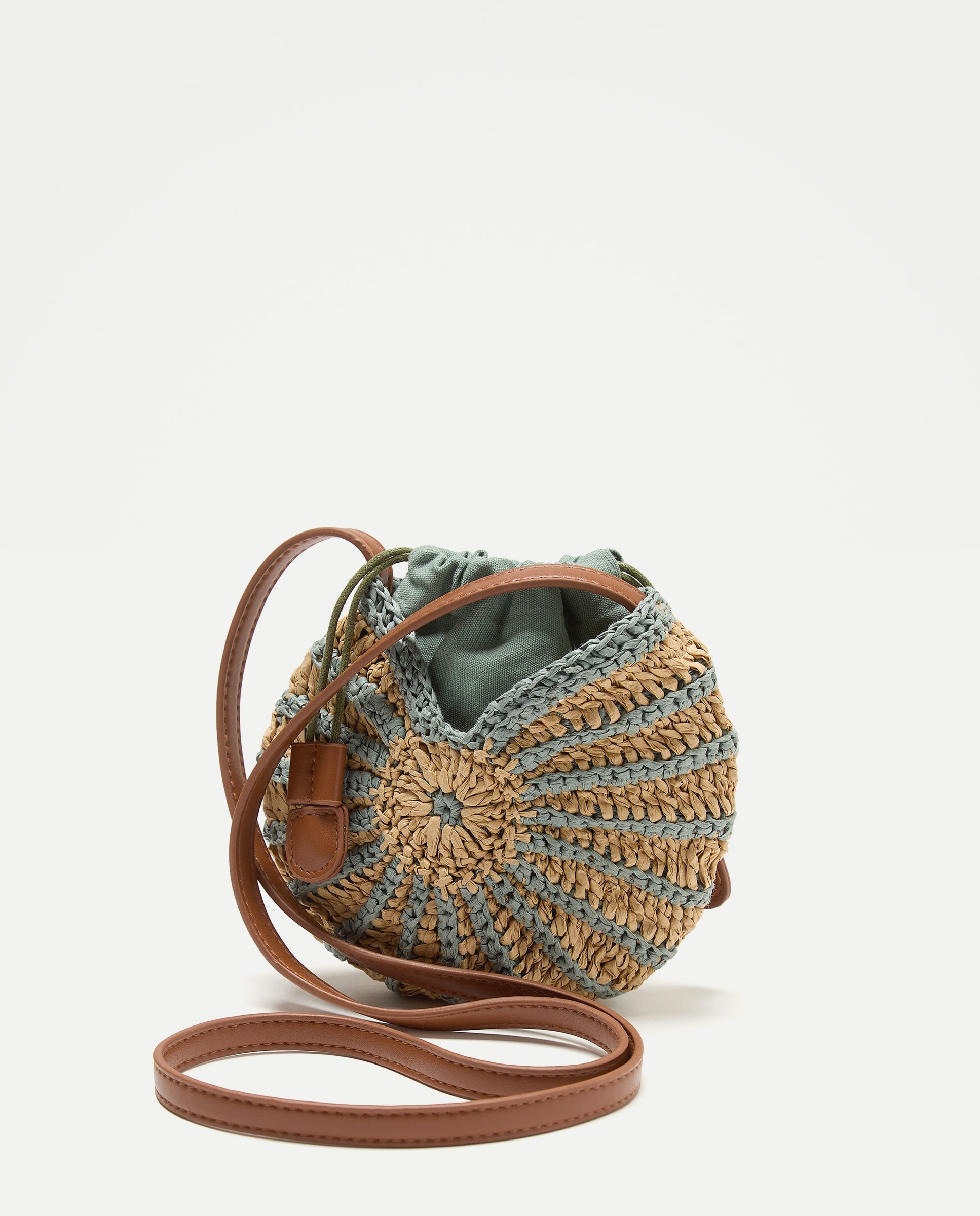 Porta-Moedas com Macramé de Concha e Alça Comprida 400 Azul-2