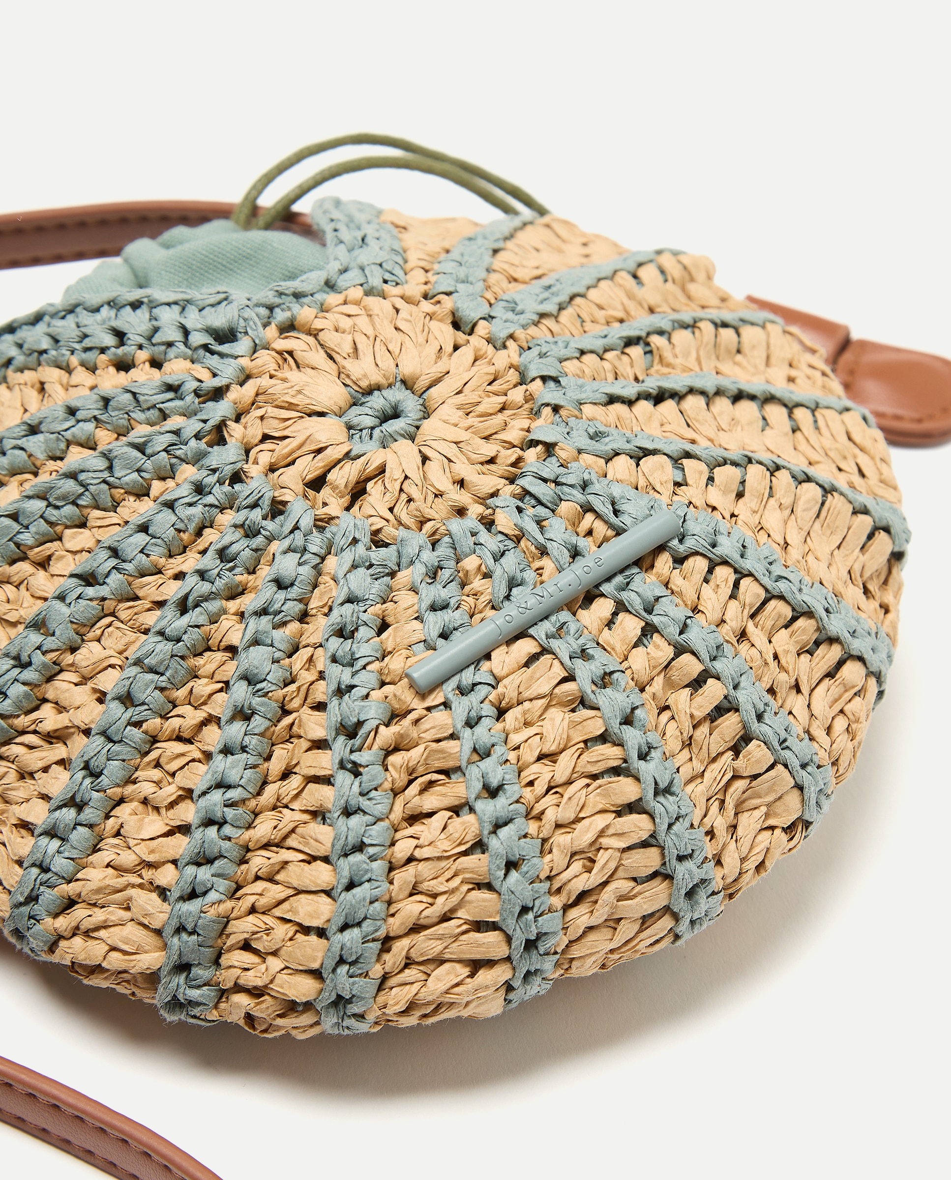 Porta-Moedas com Macramé de Concha e Alça Comprida 400 Azul-4