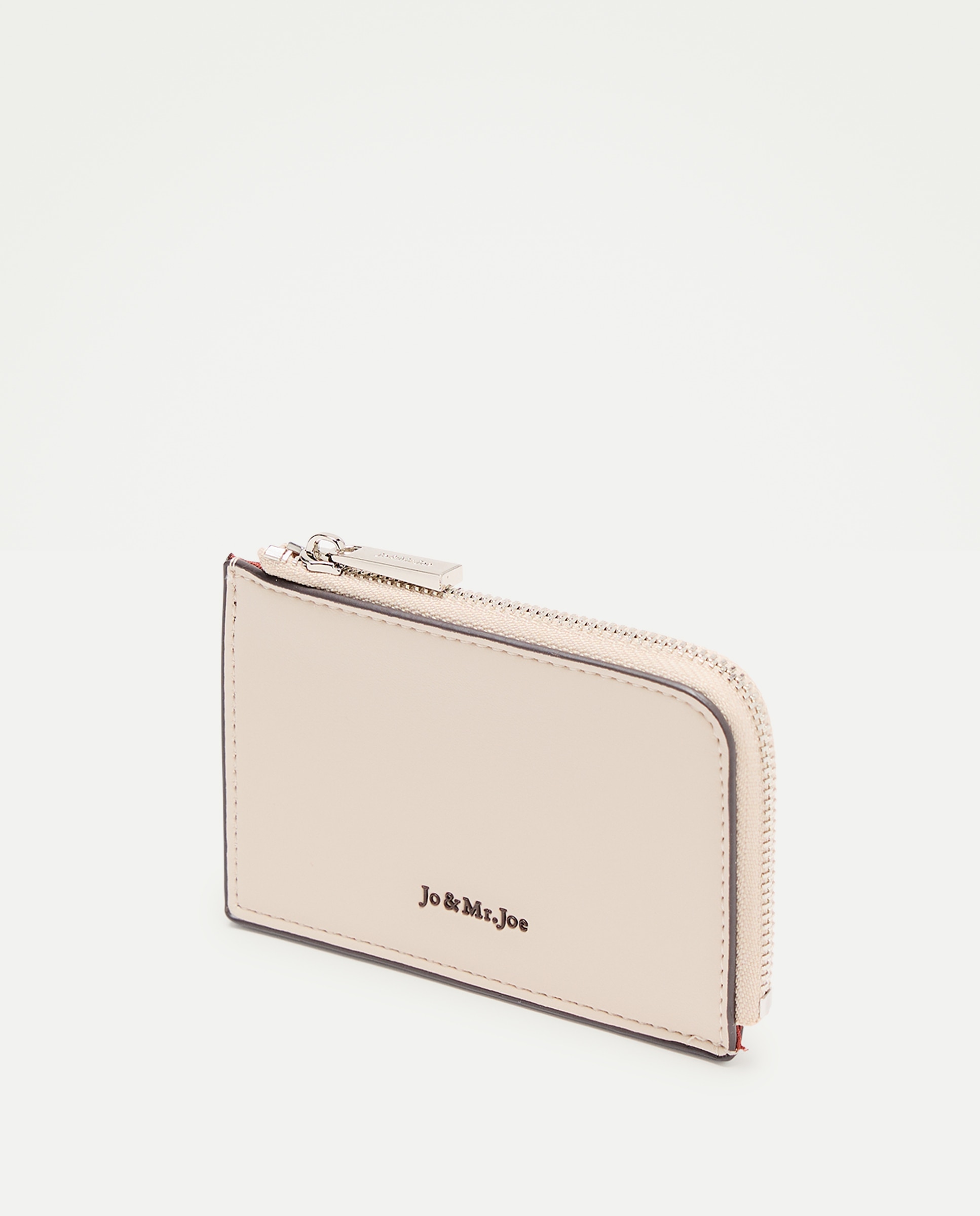 Porta-Cartões com Estampado às Riscas Branco-2