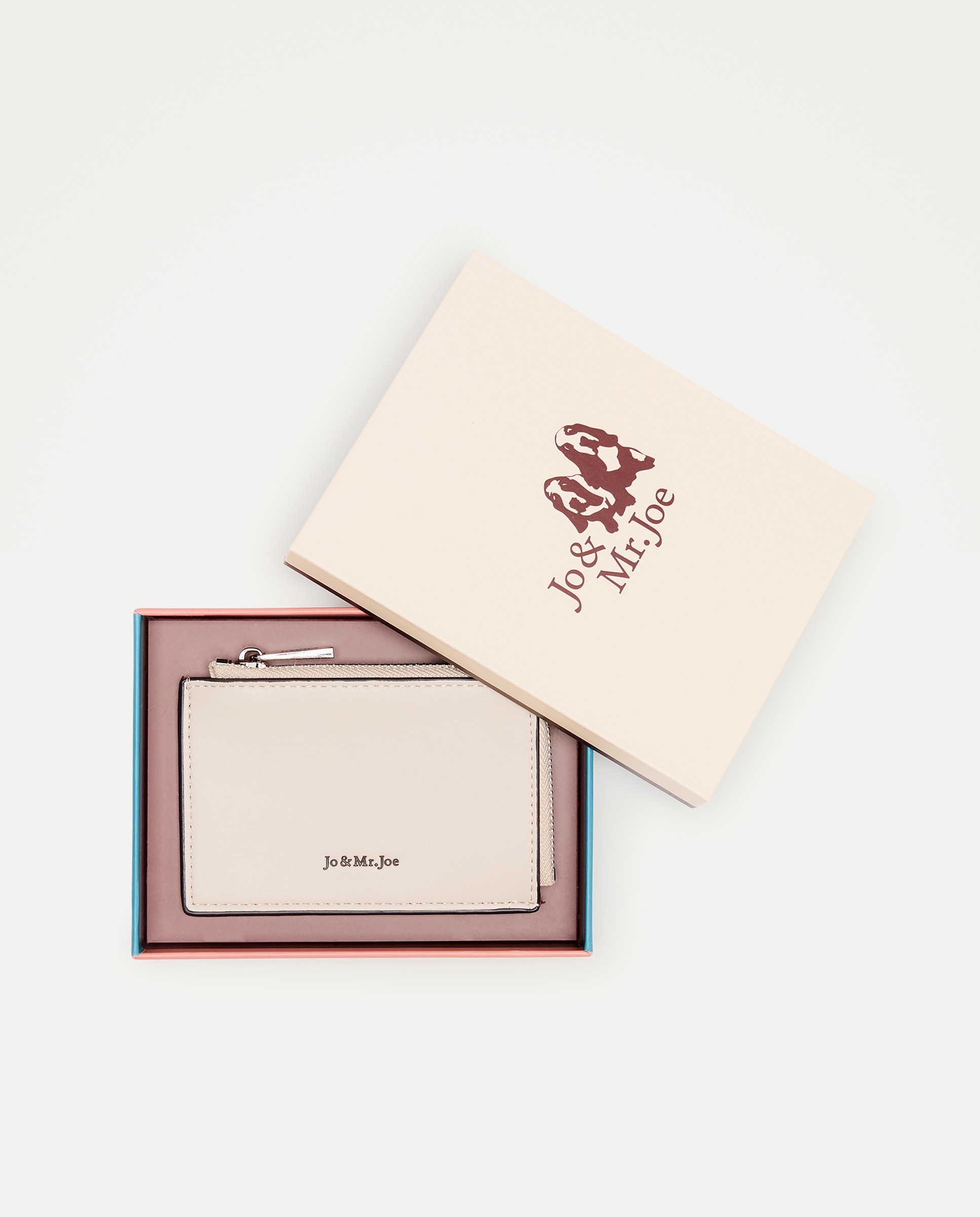 Porta-Cartões com Estampado às Riscas Branco-4