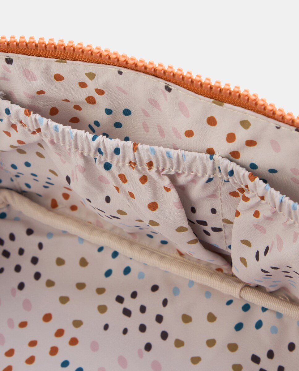 Nécessaire com Estampado e Abertura Diagonal 200 Rosa-4