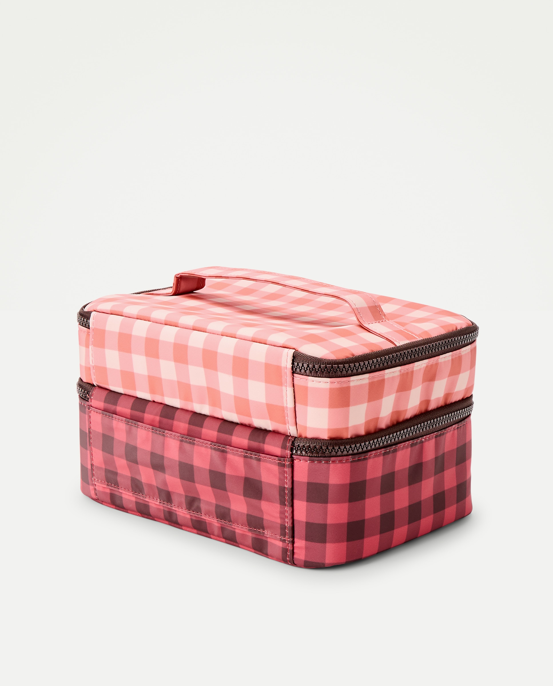 Nécessaire 3 em 1 com Estampado aos Quadrados 200 Rosa-2
