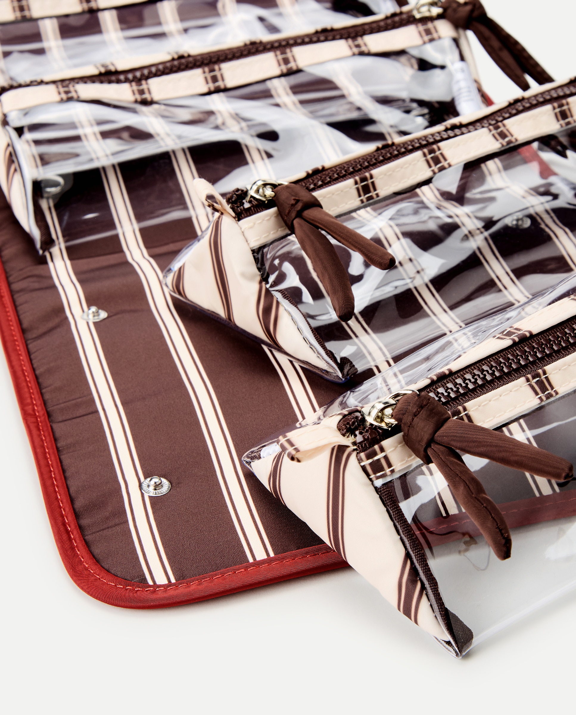 Imagen 4 de Neceser multicompartimental estampado rayas - Jo & Mr. Joe - Blanco Blanco