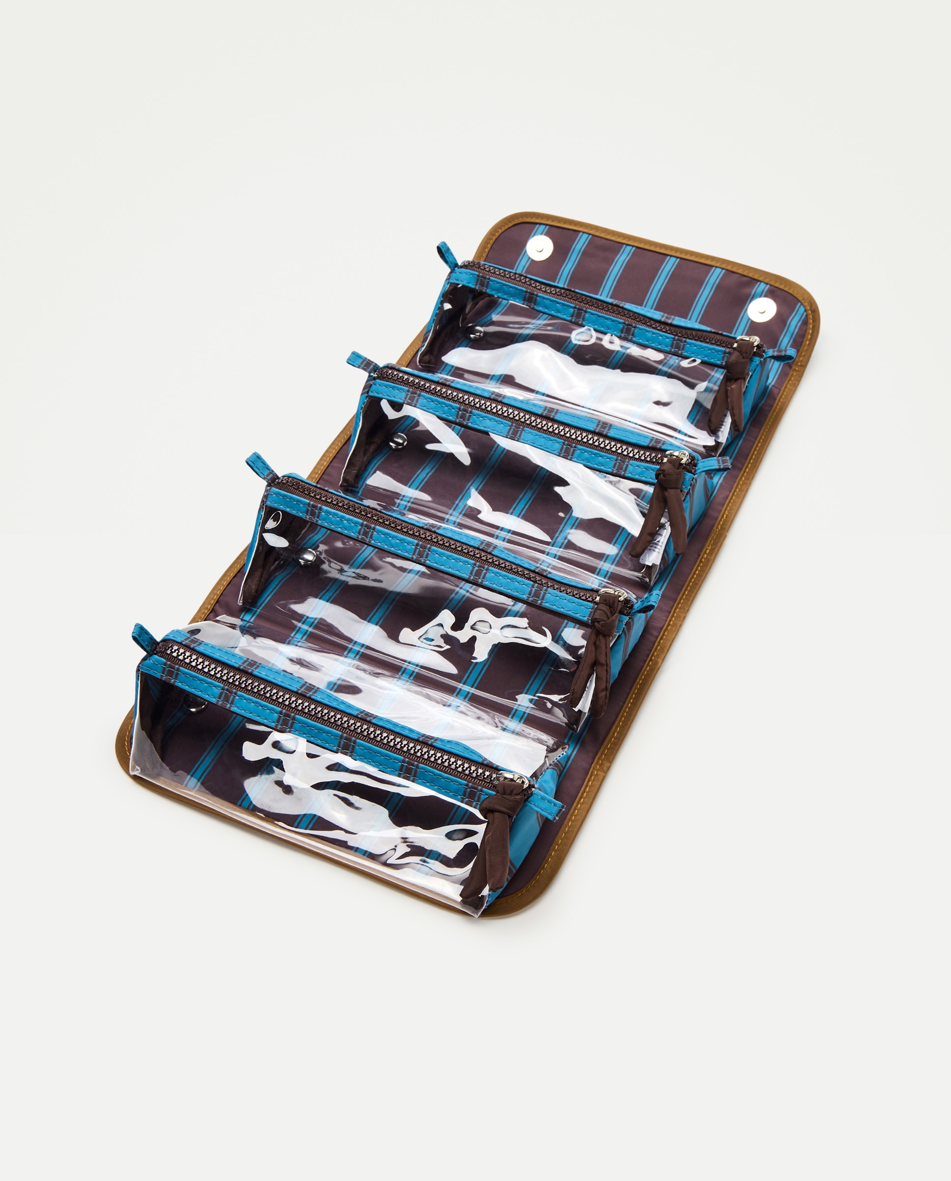 Nécessaire multi-Compartimentos com Estampado às Riscas 400 Azul-3