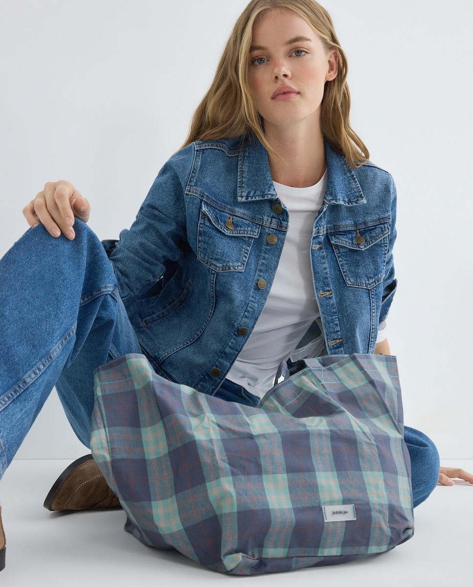 Mala Dobrável Estampada 400 Azul-6