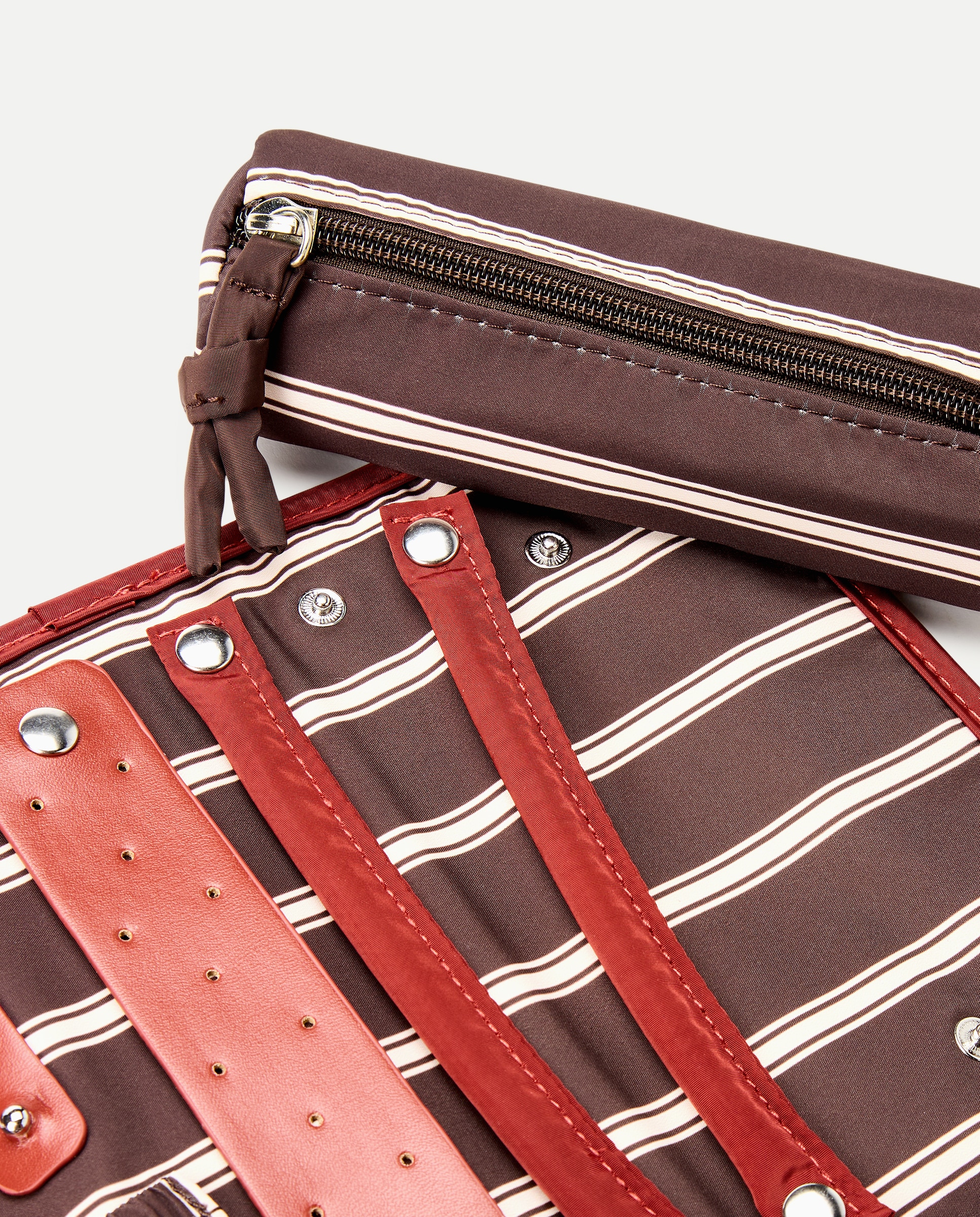 Guarda-Joias de Viagem com Estampado às Riscas Branco-4