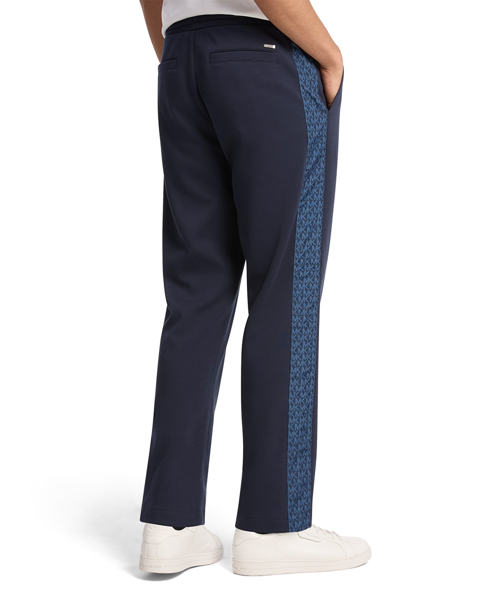 Calças de Fato de Treino com Rebordo Decorativo Lateral Azul-marinho-2
