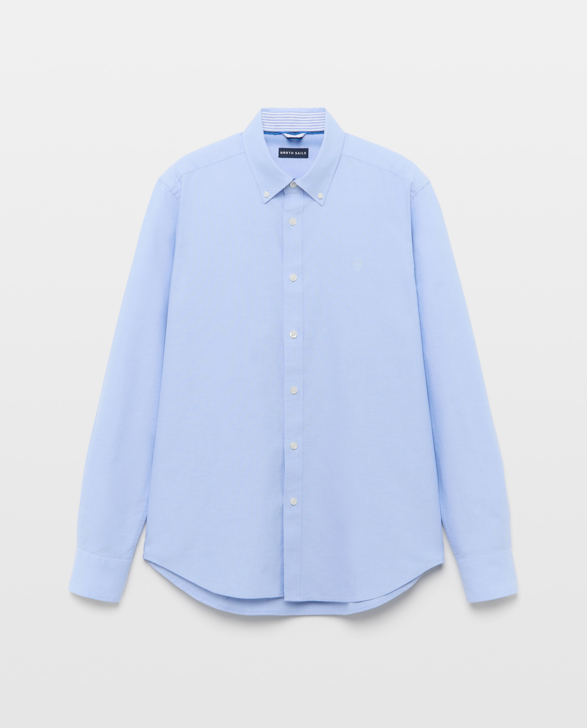 Camisa Oxford com Botão no Colarinho Azul-claro-4