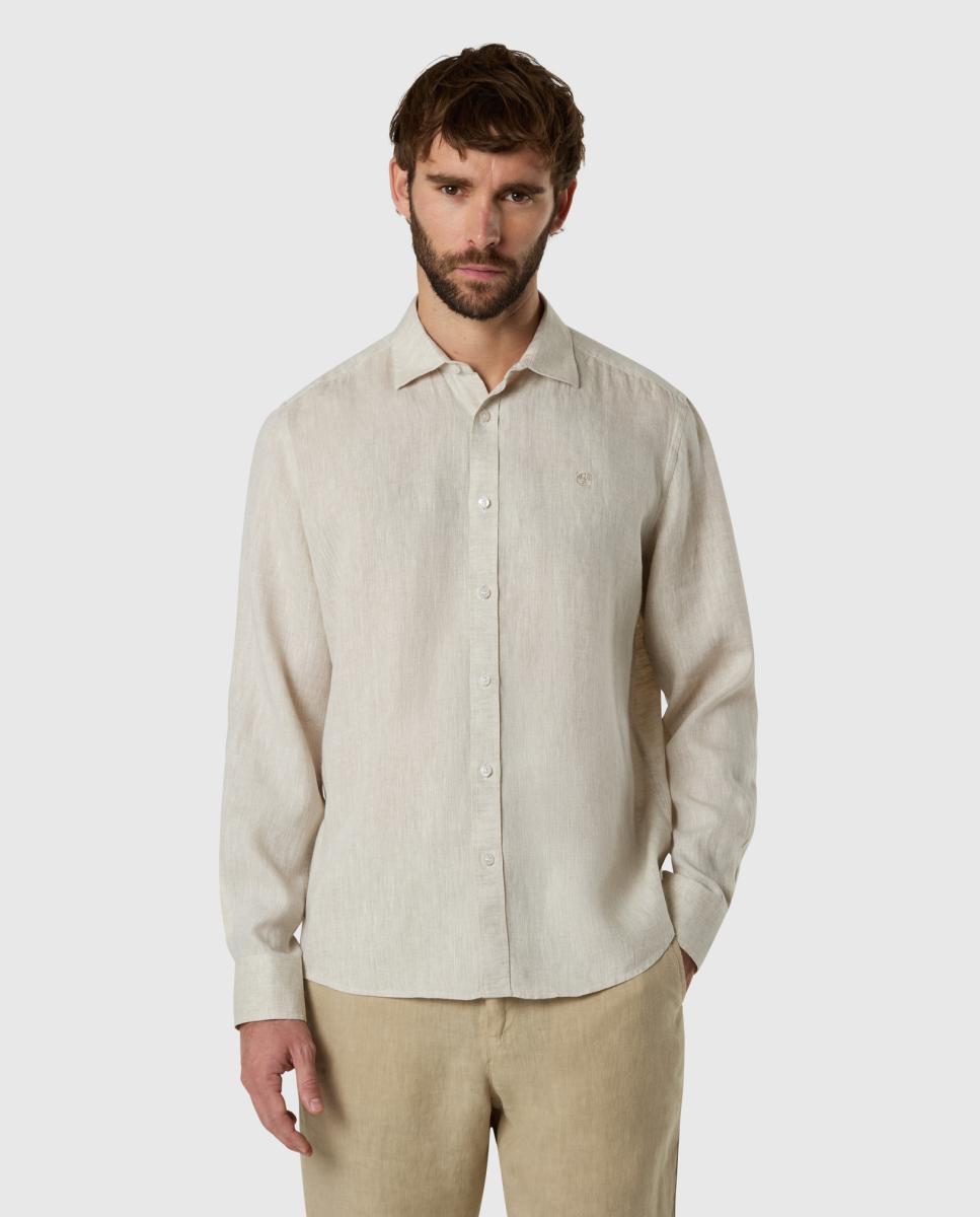 Imagem 0 de Camisa de Linho com Gola Aberta