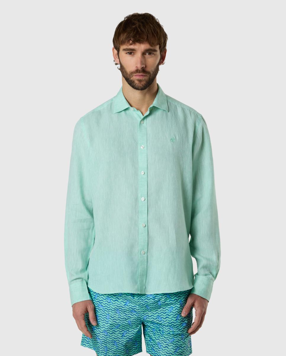 Imagem 0 de Camisa de Linho com Gola Aberta