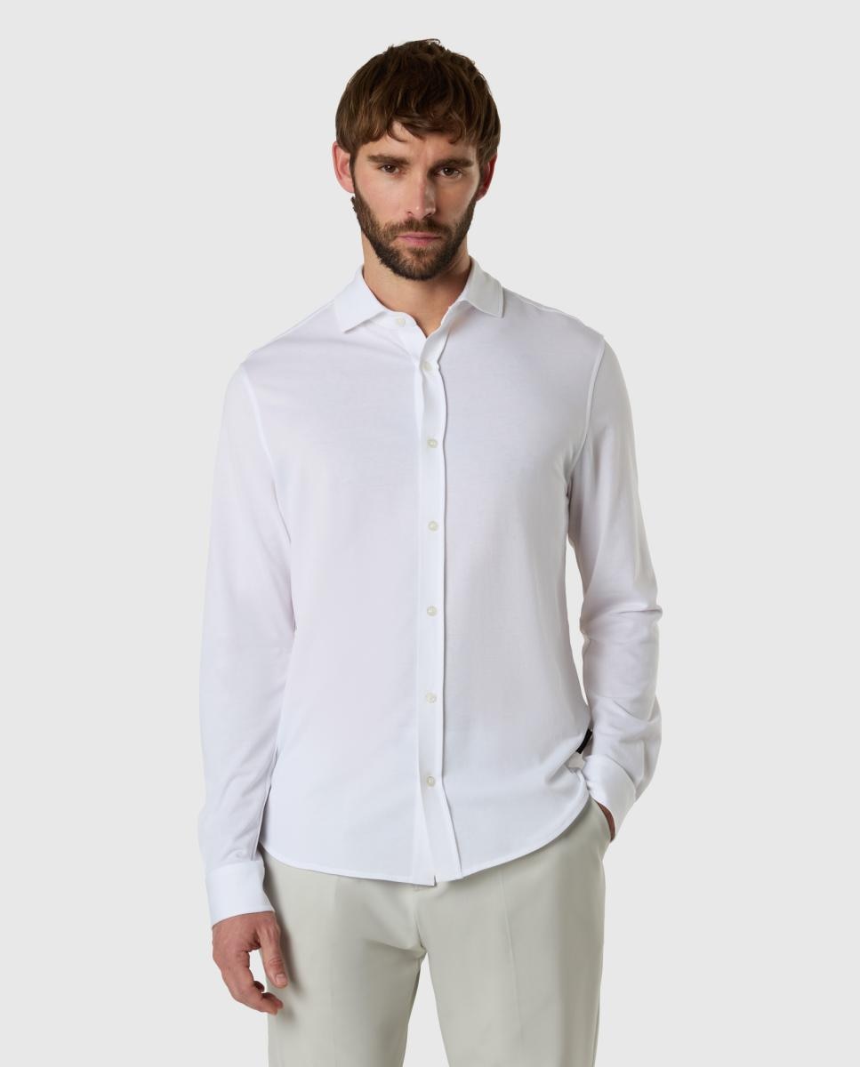 North Sails - Camisa de hombre stretch piqué con cuello italiano.