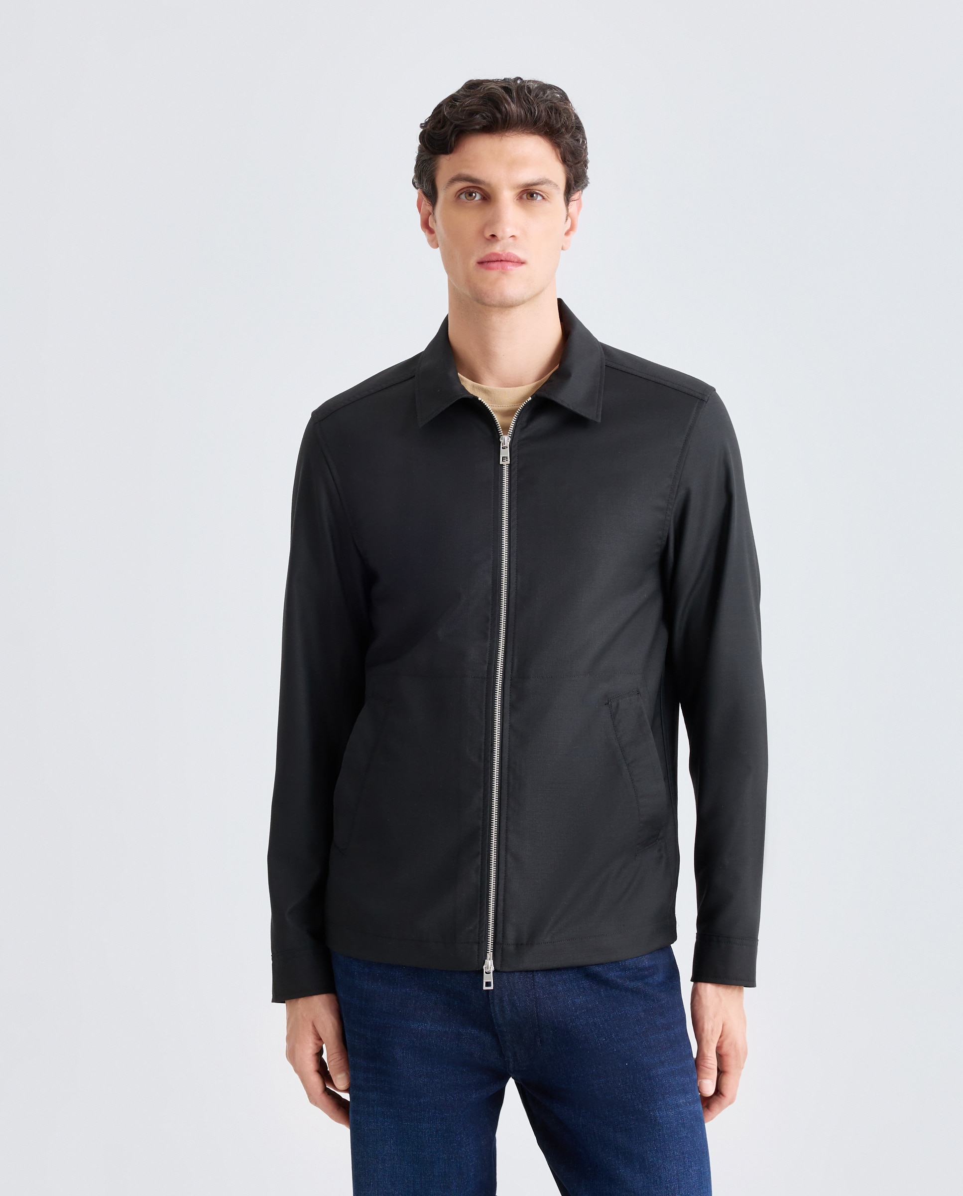 Imagen 1 de Sobrecamisa de hombre con cremallera en calidad técnica - Michael Kors - Negro Negro
