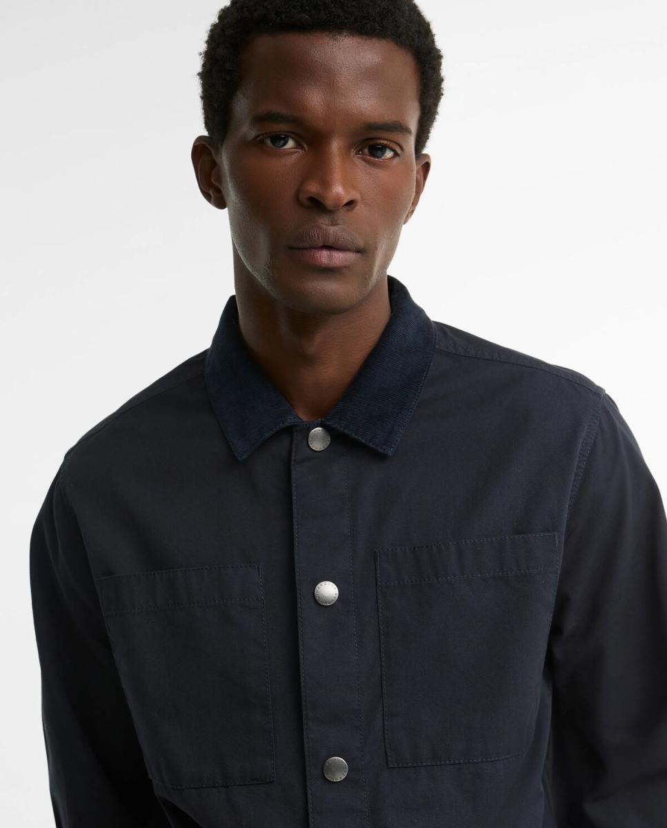 Camisa de hombre lisa con corchetes - Barbour - Verde oscuro Verde oscuro-3