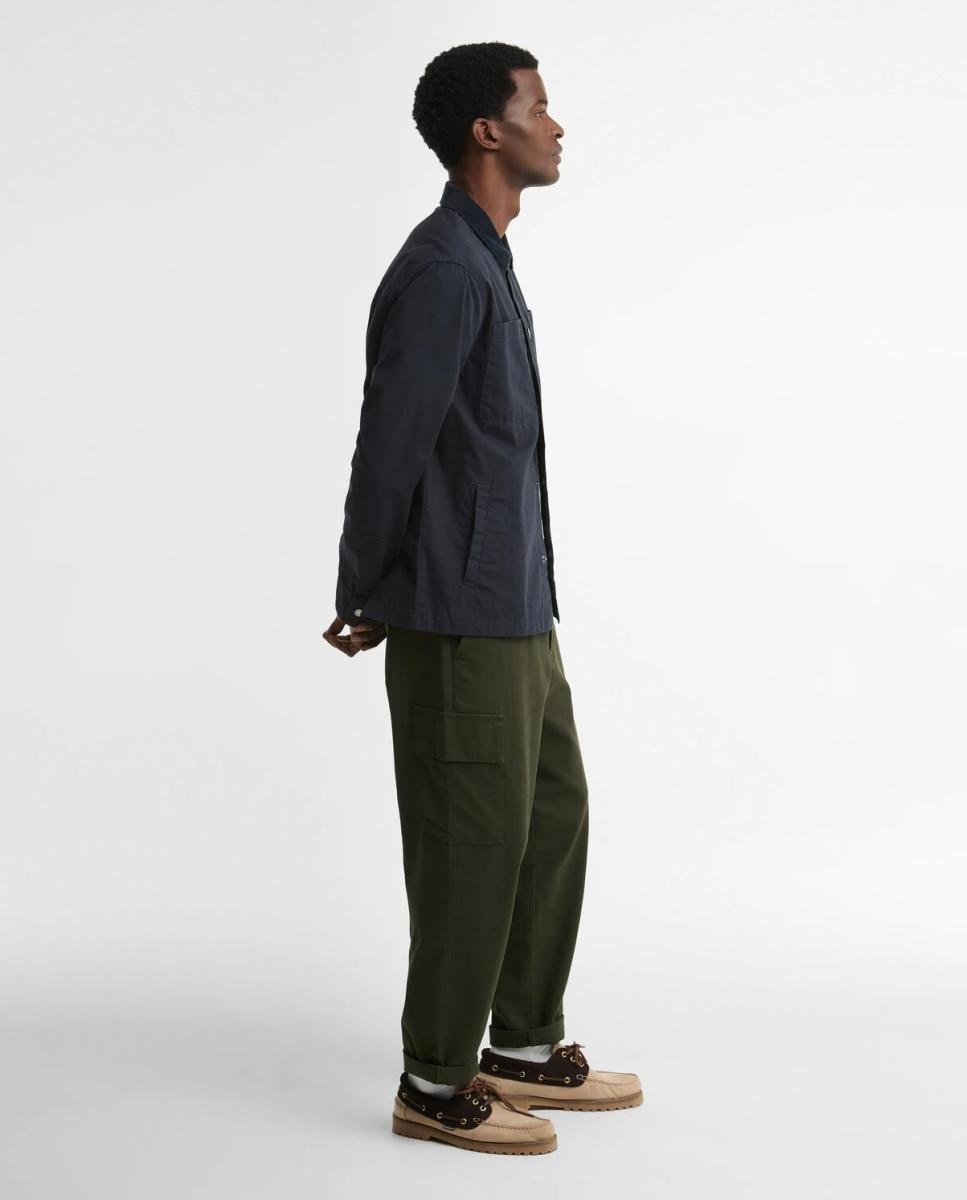Camisa de hombre lisa con corchetes - Barbour - Verde oscuro Verde oscuro-7