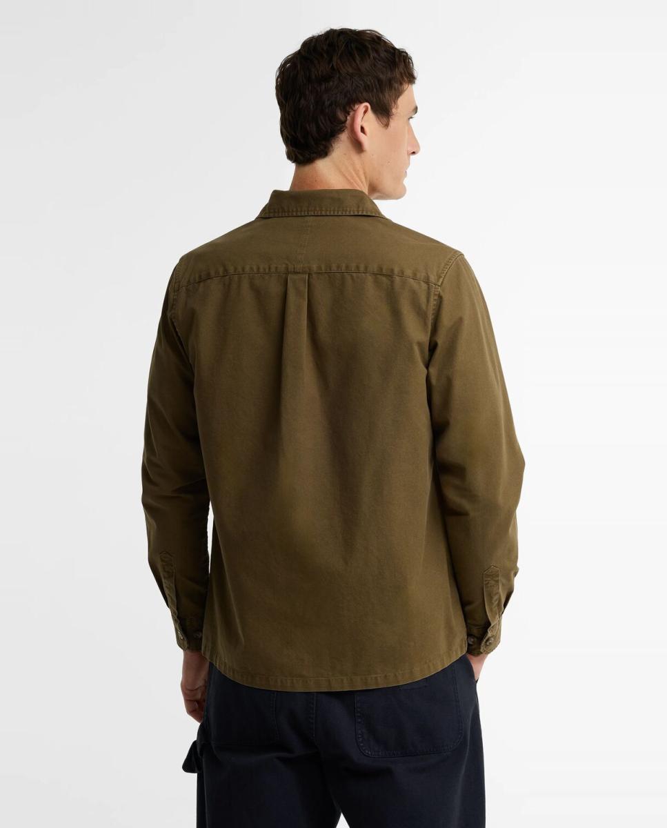 Camisa lisa de hombre con dos bolsillos grandes en el pecho - Barbour - Marrón claro Marrón claro-2