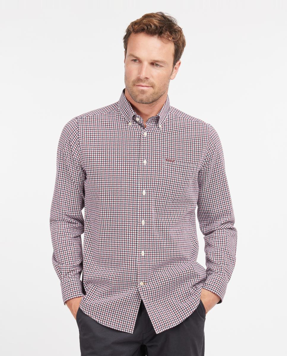 Imagen 1 de Camisa de hombre regular de cuadros roja Burdeos