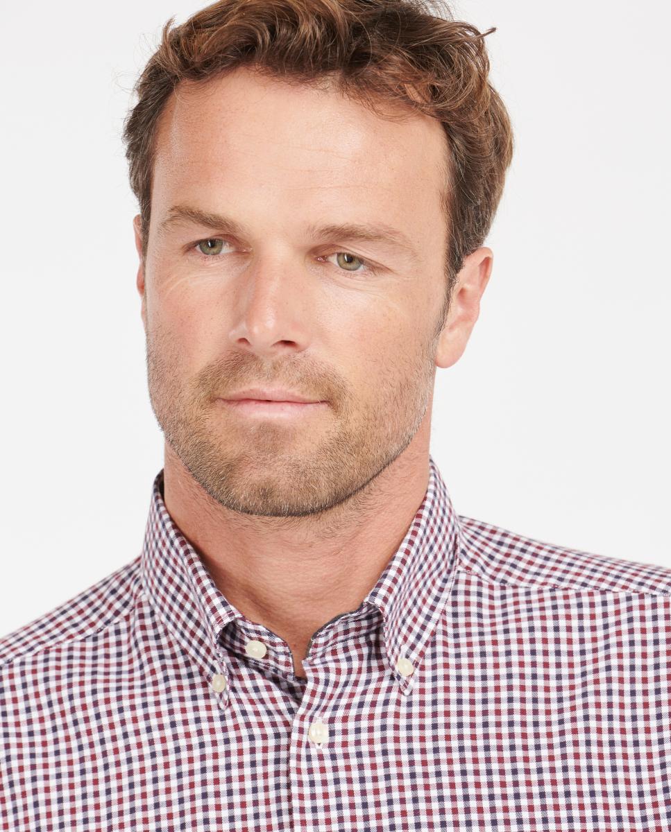 Imagen 3 de Camisa de hombre regular de cuadros roja - Barbour - Burdeos Burdeos