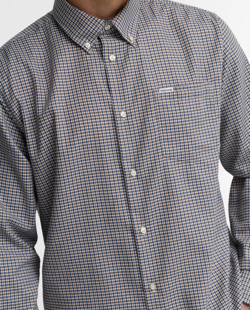Imagen 3 de Camisa de hombre estampada cuadro pequeño - Barbour - Azul claro Azul claro