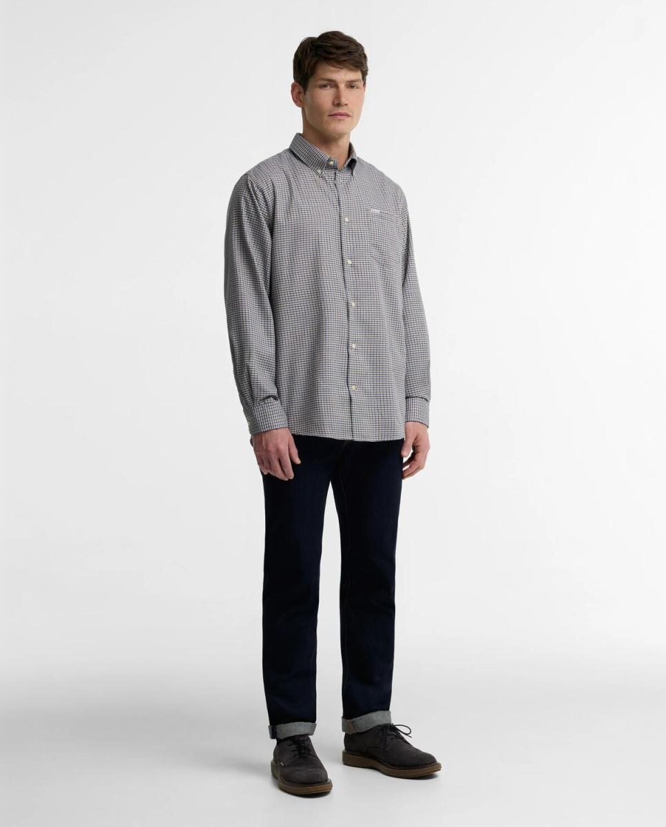 Imagen 6 de Camisa de hombre estampada cuadro pequeño - Barbour - Azul claro Azul claro
