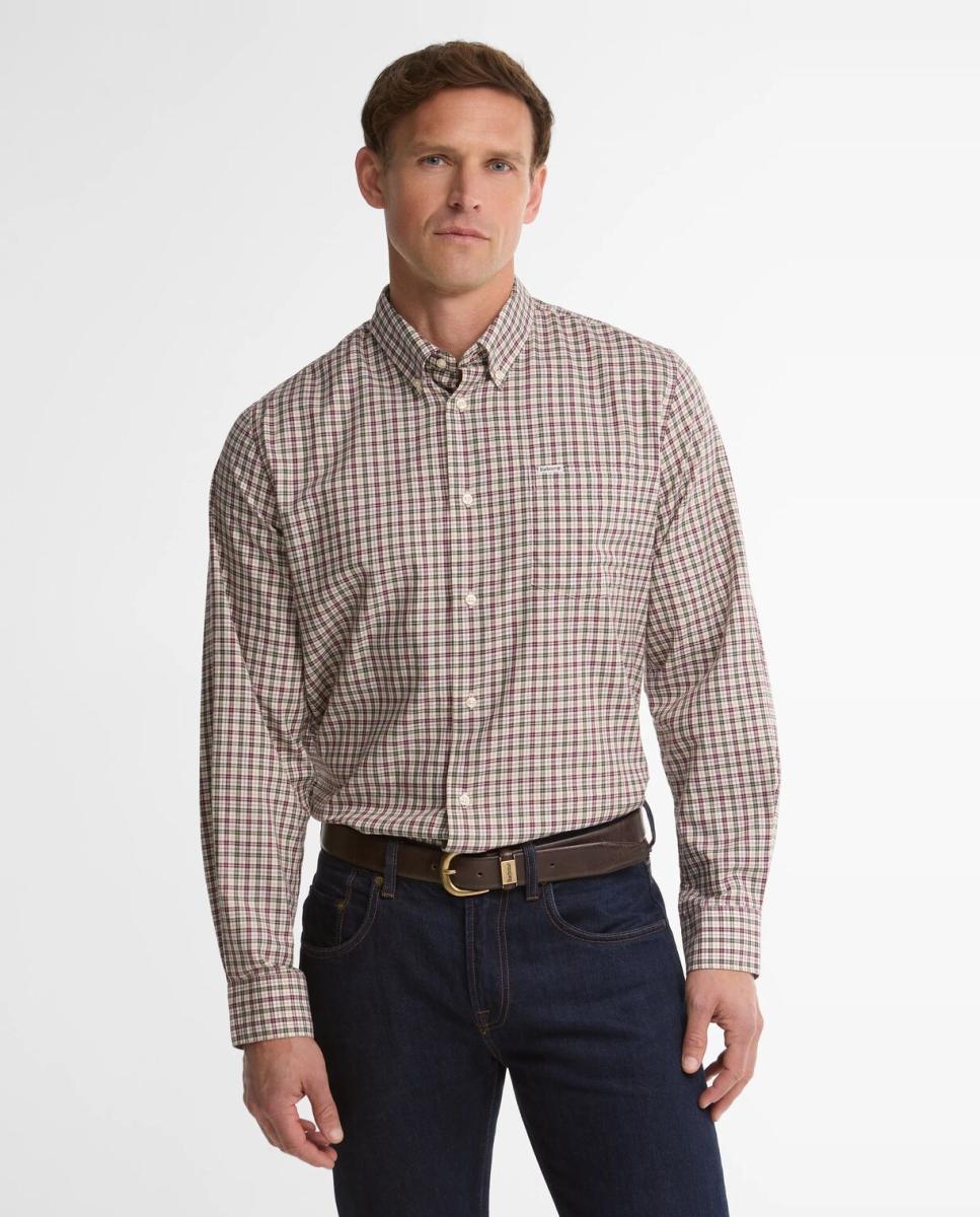 Imagen 1 de Camisa de hombre estampada cuadro pequeño Verde claro