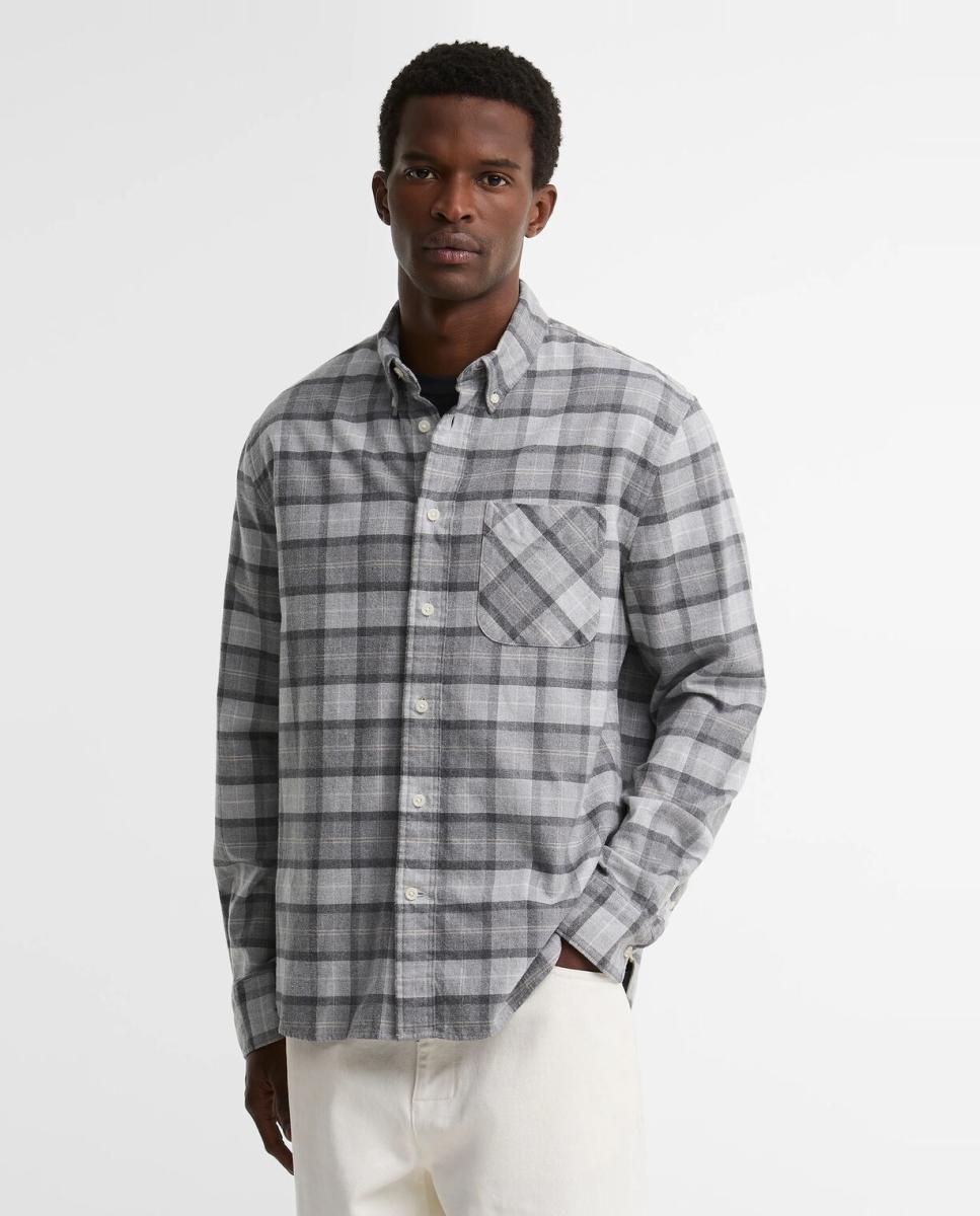 Imagen 1 de Camisa estampada de hombre con tartan medio Gris claro