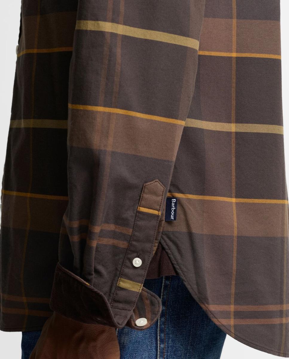 Imagen 4 de Camisa de hombre con estampado macro de tartan - Barbour - Marrón oscuro Marrón oscuro